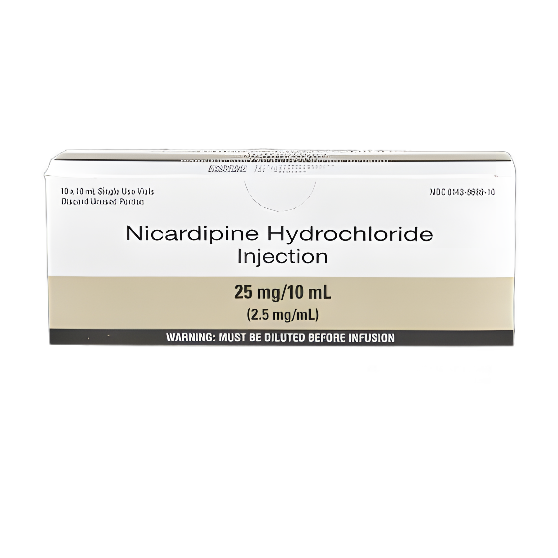 Nicardipine HCl 25 mg / 10 mL Injection Single-Use Vial 10 mL
