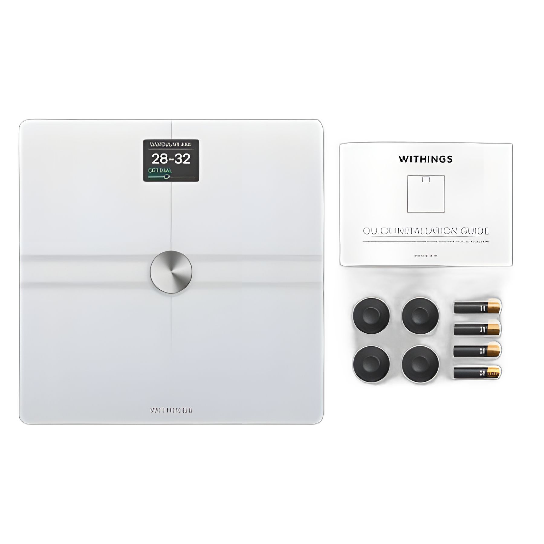 Complete Body Composition Analyzer Stand On Withings Digital Display 5 -> 200kg (9 -> 440lb) White