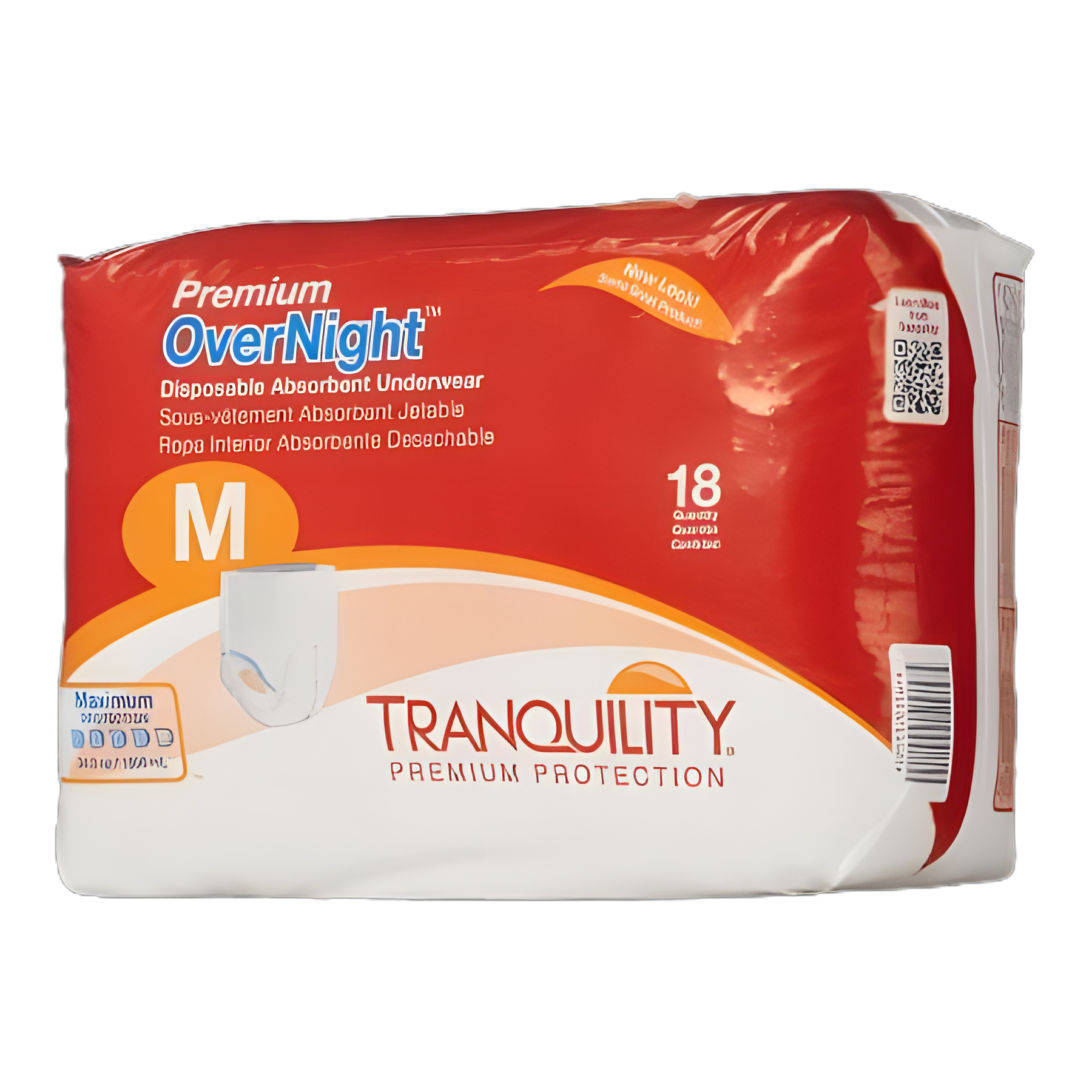 Unisex Adult Absorbent Underwear Tranquility® Premium OverNight™ Pull On with Tear Away Seams Medium Disposable Heavy Absorbency