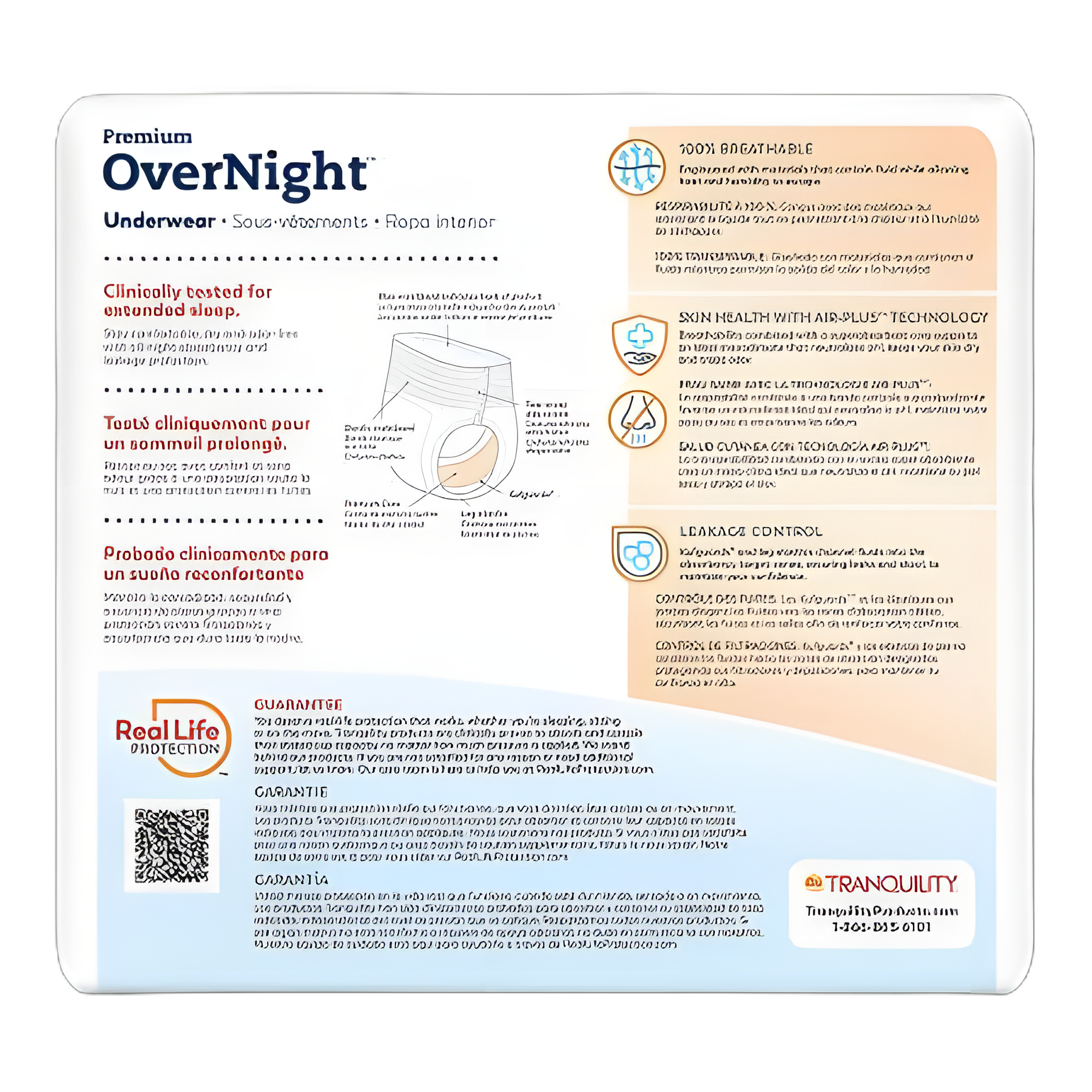 Unisex Adult Absorbent Underwear Tranquility® Premium OverNight™ Pull On with Tear Away Seams Medium Disposable Heavy Absorbency