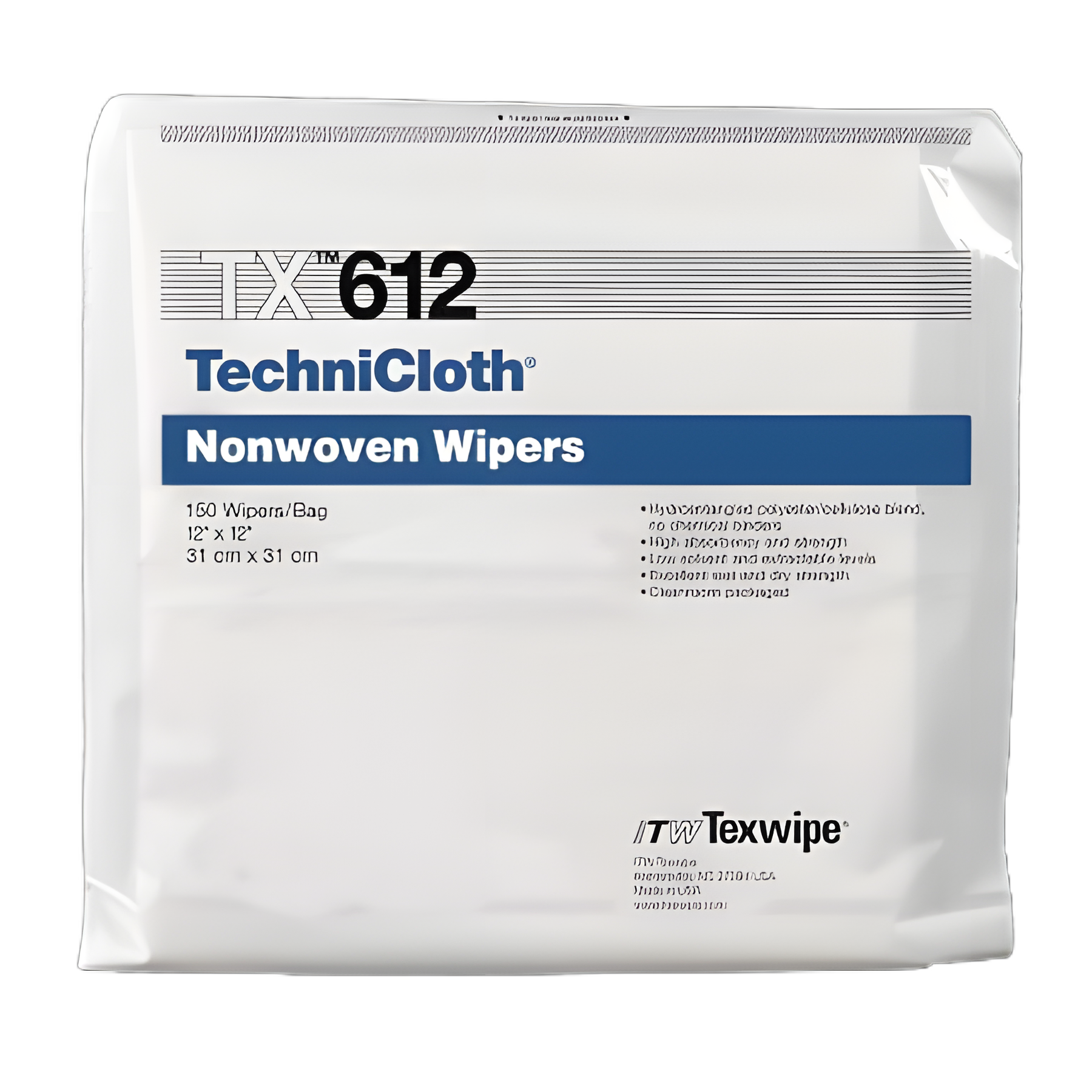 TechniCloth TX612 Cleanroom Wipes - Polyester/Cellulose Blend