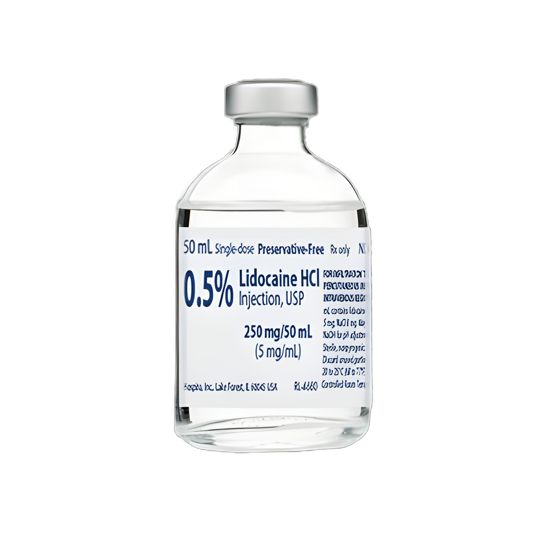 Lidocaine HCl 0.5% Injection Single-Dose Vial 50 mL