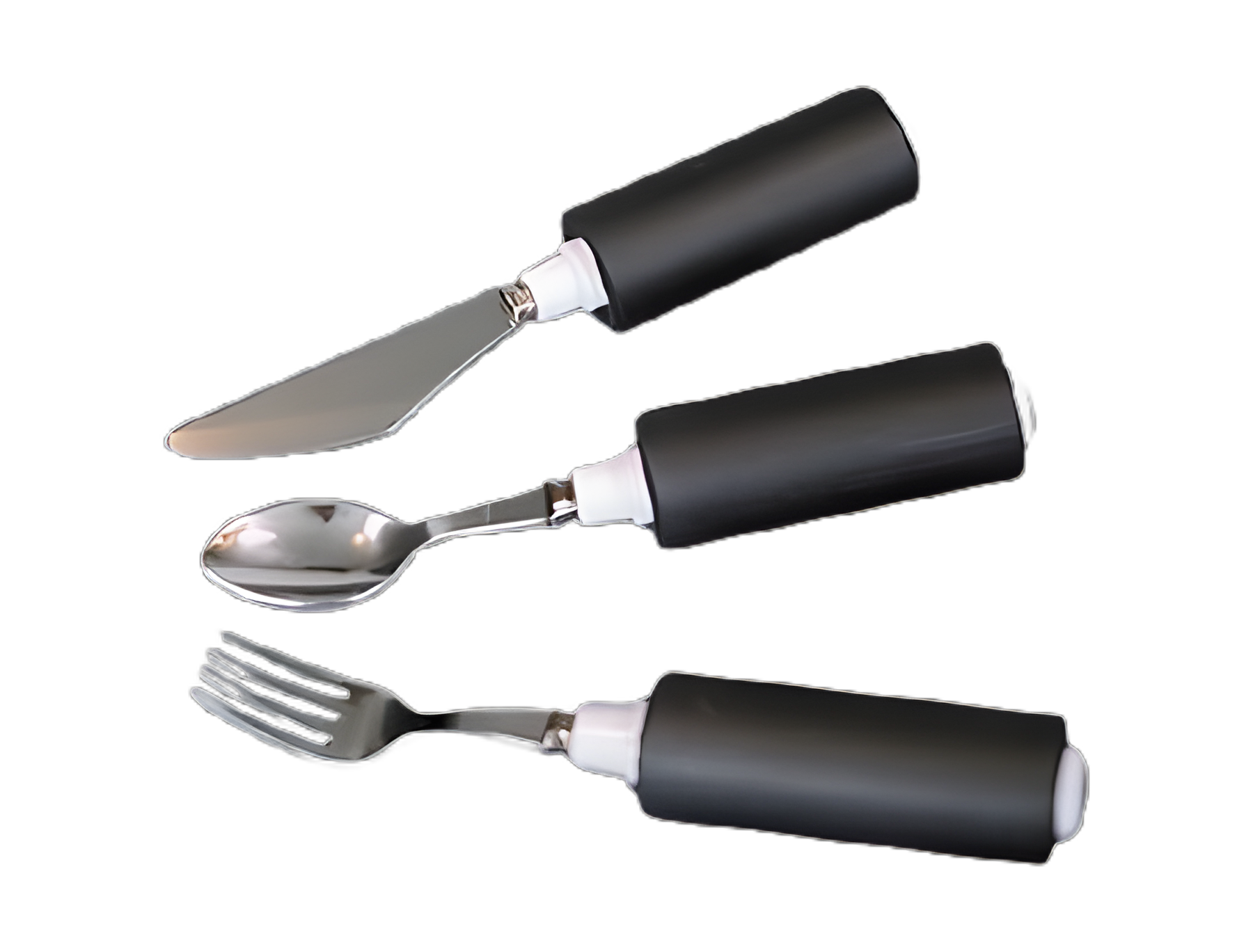 Soup Spoon Comfort Grip Built Up Handle Black