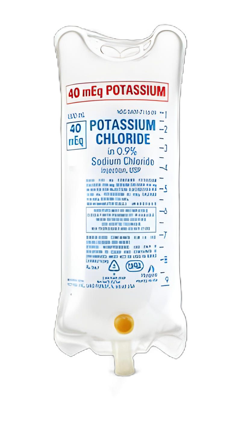 Replacement Preparation Potassium Chloride / Sodium Chloride 0.9% 40 mEq / 1,000 mL IV Solution Flexible Bag 1,000 mL - 711609
