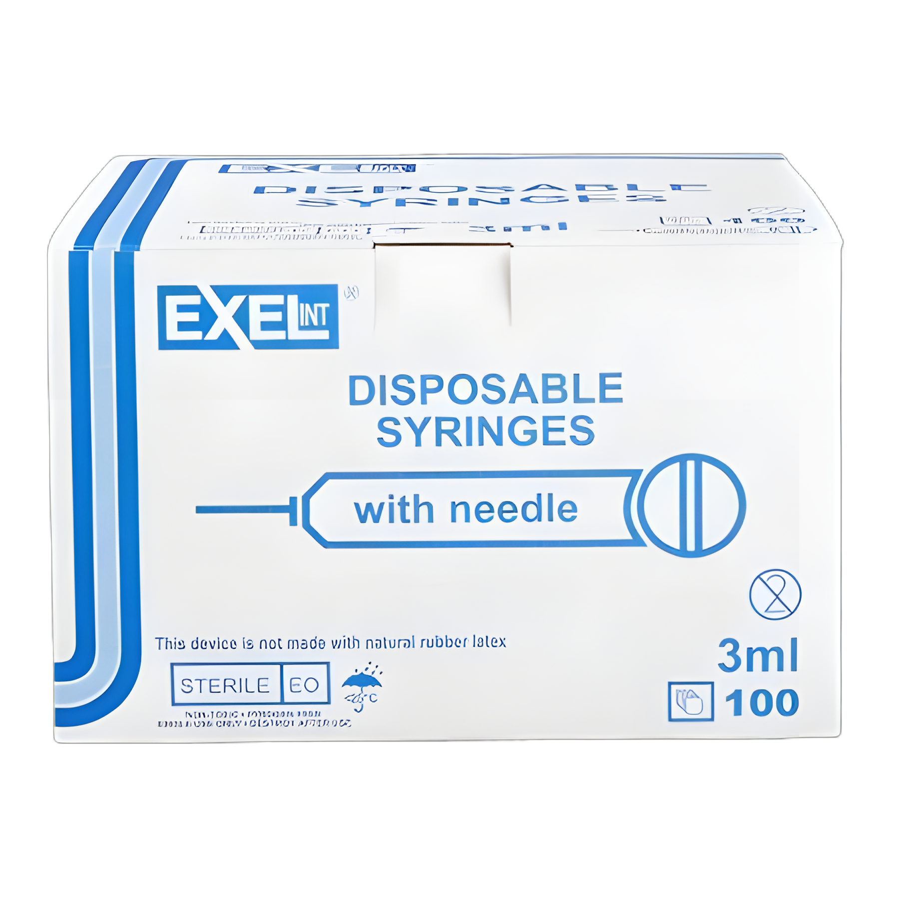 Standard Hypodermic Syringe with Needle ExelInt® 3 mL 1-1/2 Inch 18 Gauge NonSafety Regular Wall