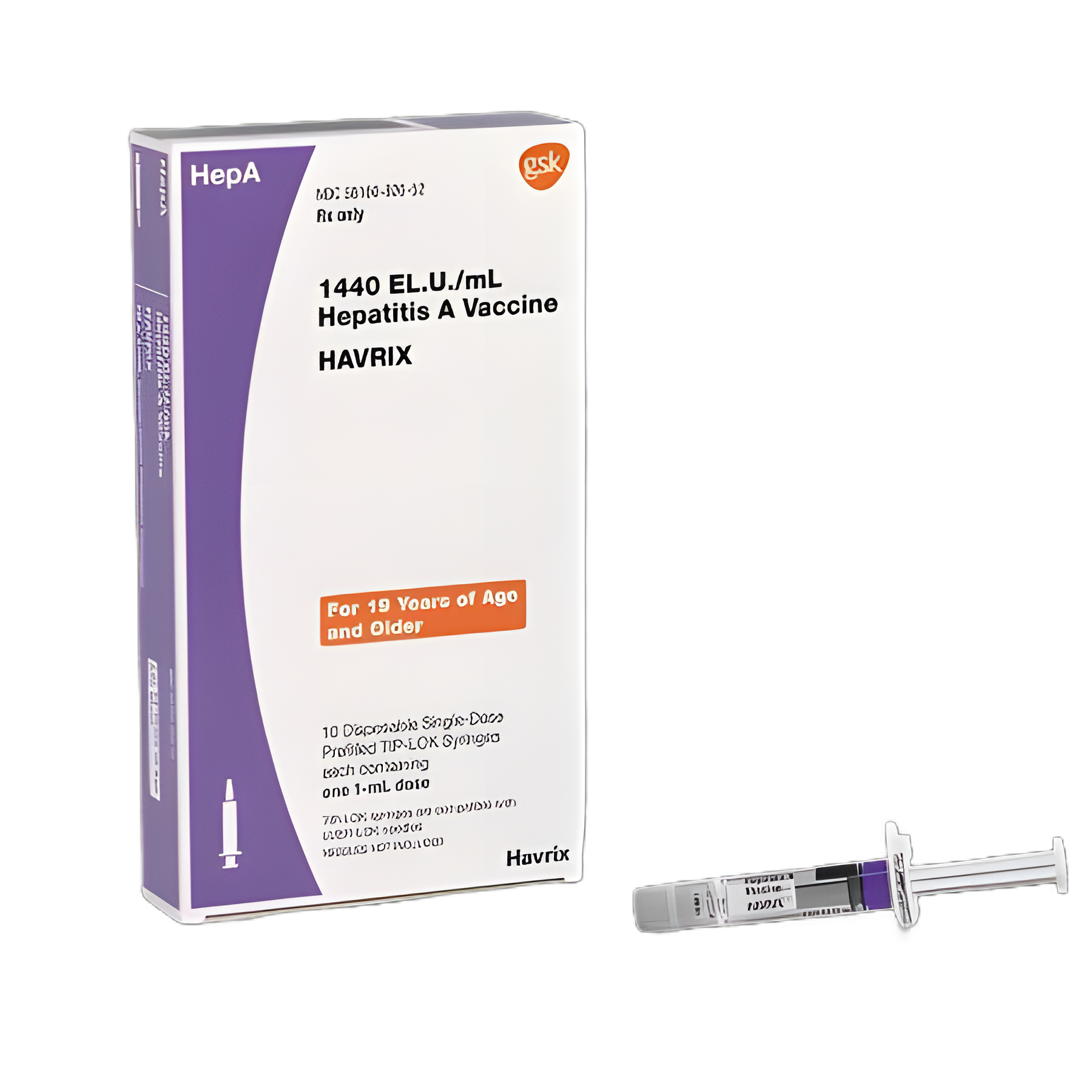 HAVRIX® Hepatitis A Vaccine Indicated for People 19 Years of Age and Older 1440 Unit / mL Injection Prefilled Syringe 1 mL