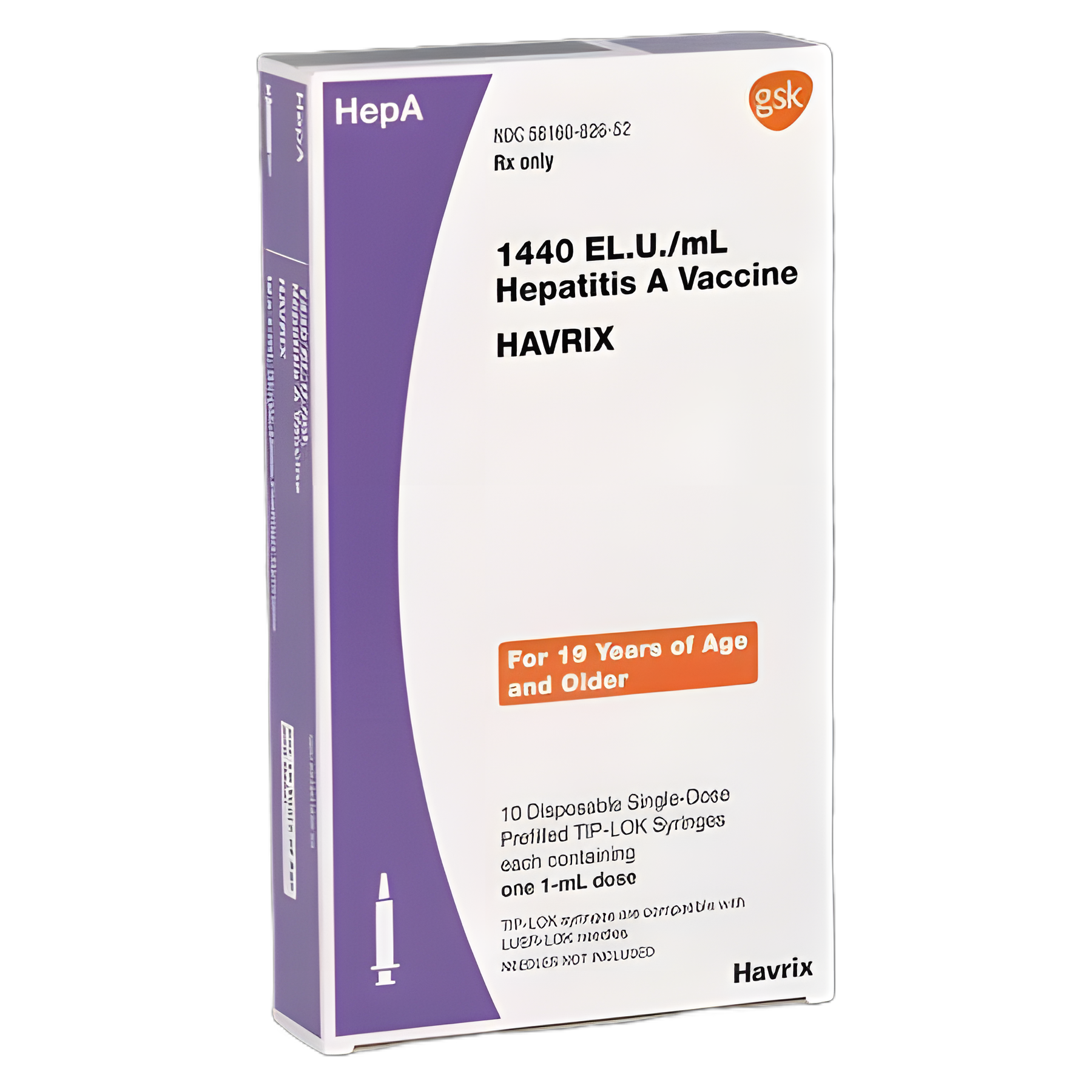 HAVRIX® Hepatitis A Vaccine Indicated for People 19 Years of Age and Older 1440 Unit / mL Injection Prefilled Syringe 1 mL