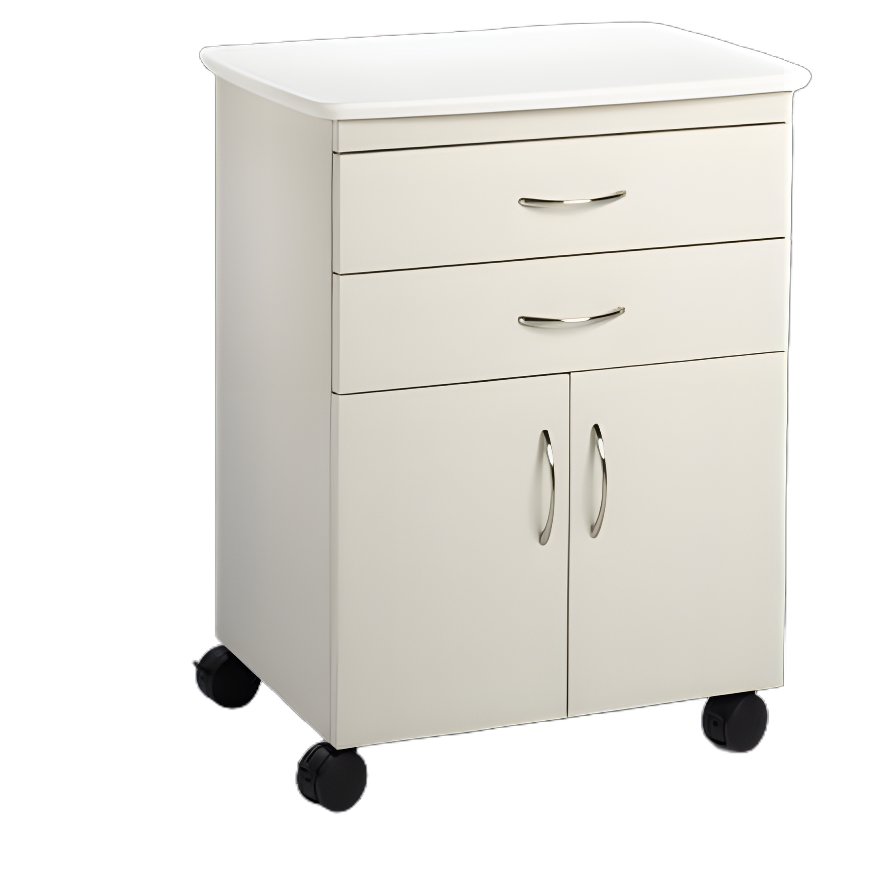 Midmark Synthesis® Mobile Treatment Cabinet 18x27x33 Inch, Pebble Gray with 4 Drawers and 2 Doors
