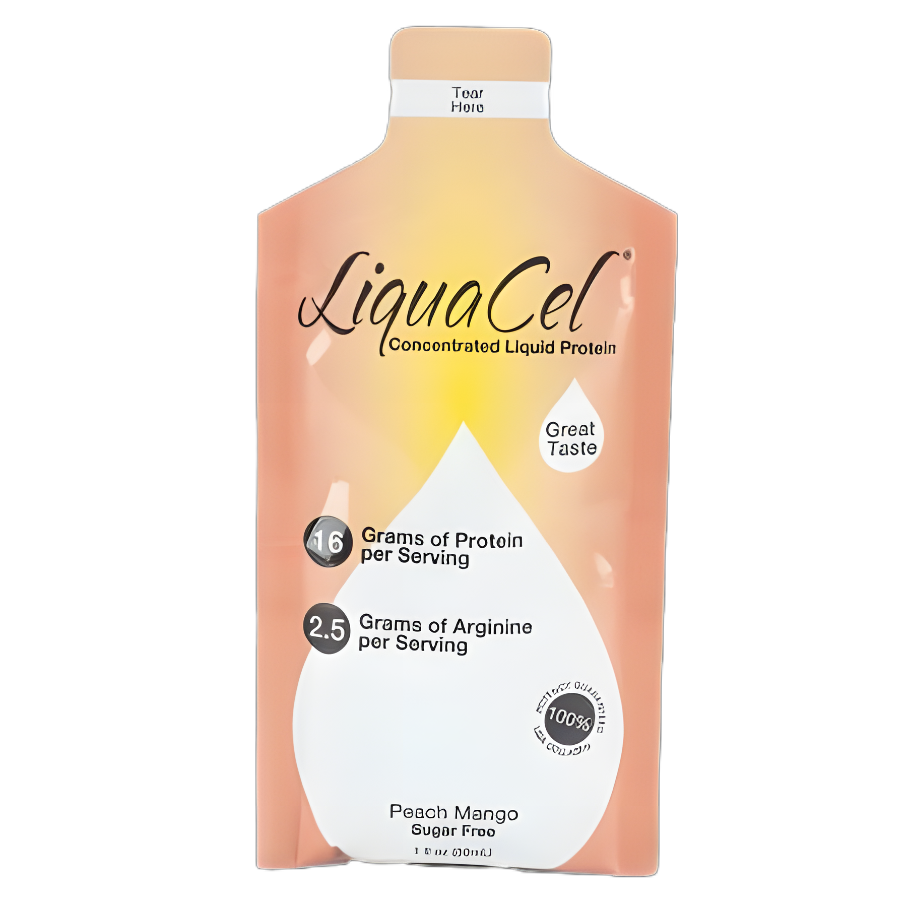 LiquaCel® Peach Mango Liquid Protein Supplement 1 oz. Packet - Hydrolyzed Collagen for Medical Nutrition