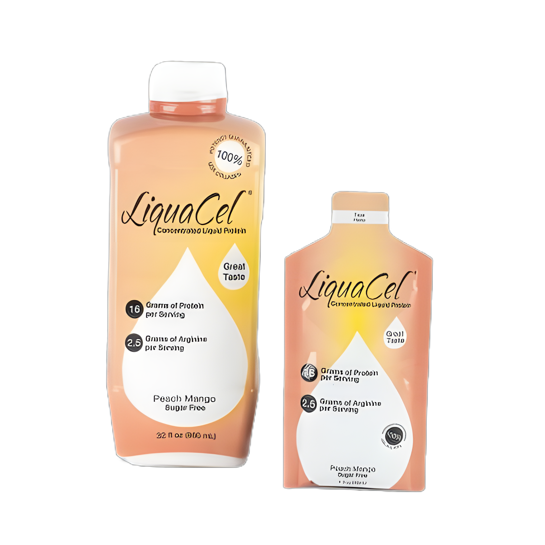 LiquaCel® Peach Mango Liquid Protein Supplement 1 oz. Packet - Hydrolyzed Collagen for Medical Nutrition