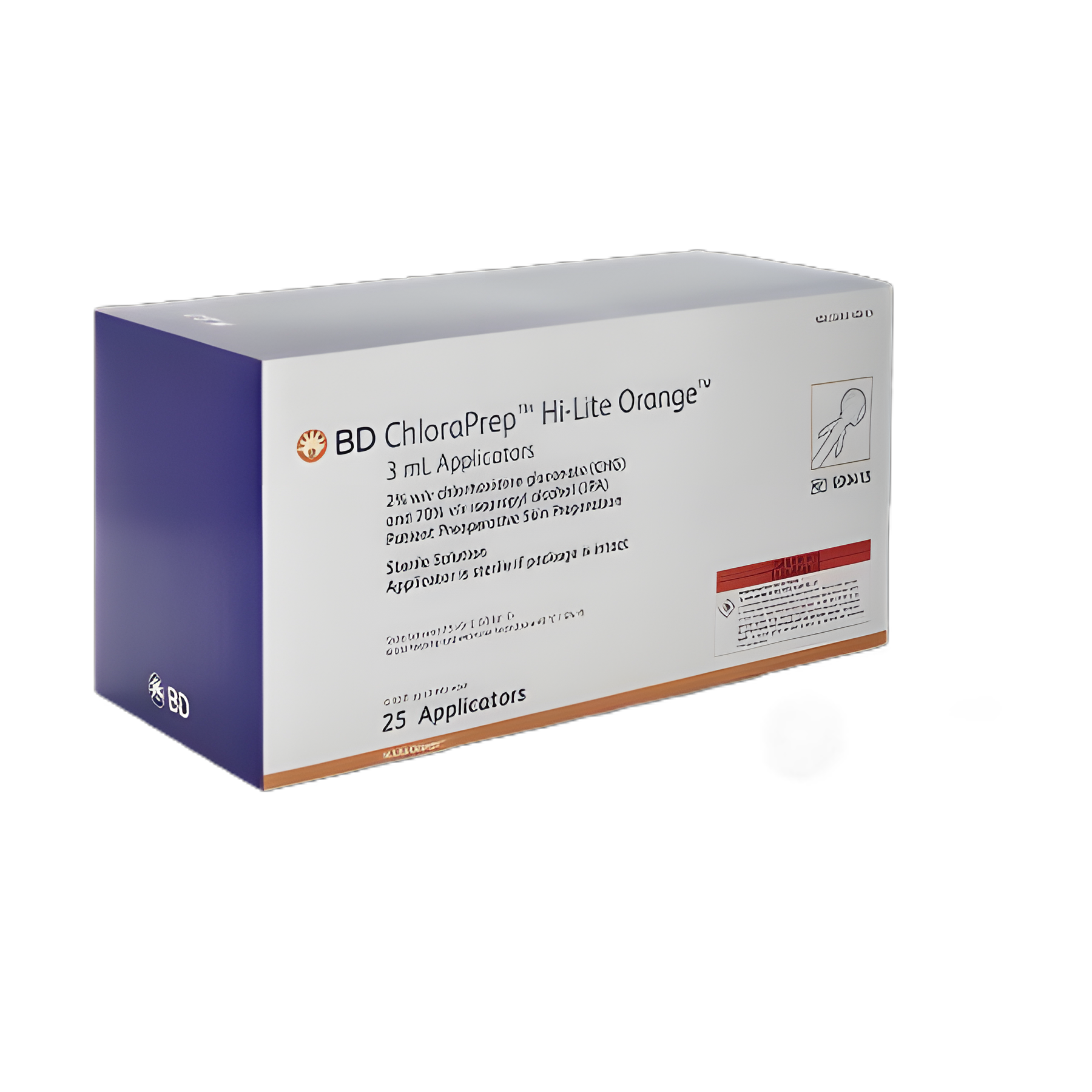 Skin Prep Solution ChloraPrep™ Hi-Lite Orange™ 3 mL Foam Applicator 2% / 70% Strength CHG (Chlorhexidine Gluconate) / Isopropyl Alcohol Sterile