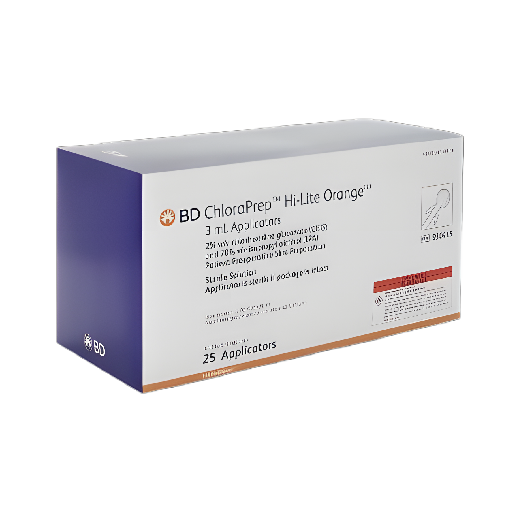 Skin Prep Solution ChloraPrep™ Hi-Lite Orange™ 3 mL Foam Applicator 2% / 70% Strength CHG (Chlorhexidine Gluconate) / Isopropyl Alcohol Sterile