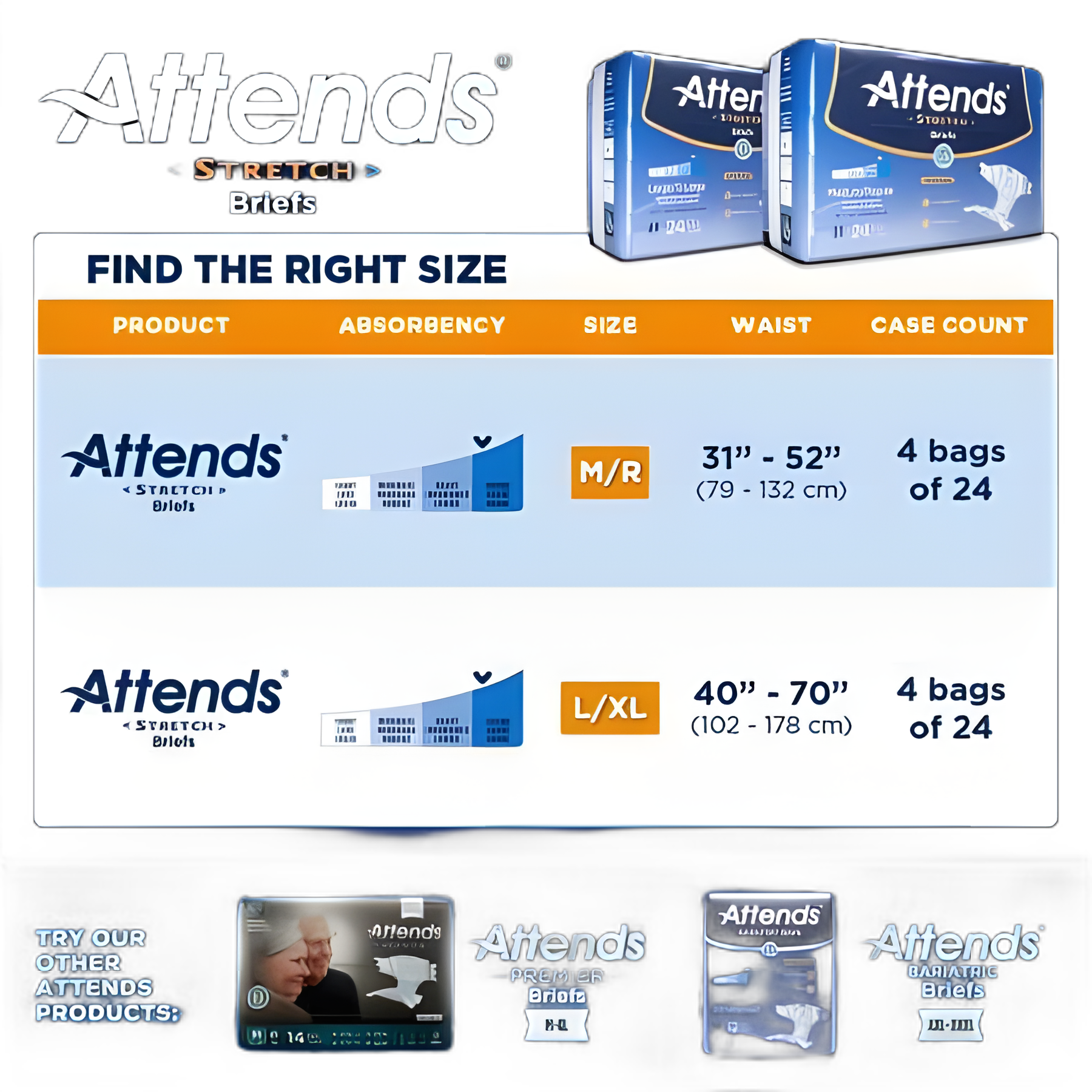 Unisex Adult Incontinence Brief Attends® Stretch Medium / Regular Disposable Heavy Absorbency