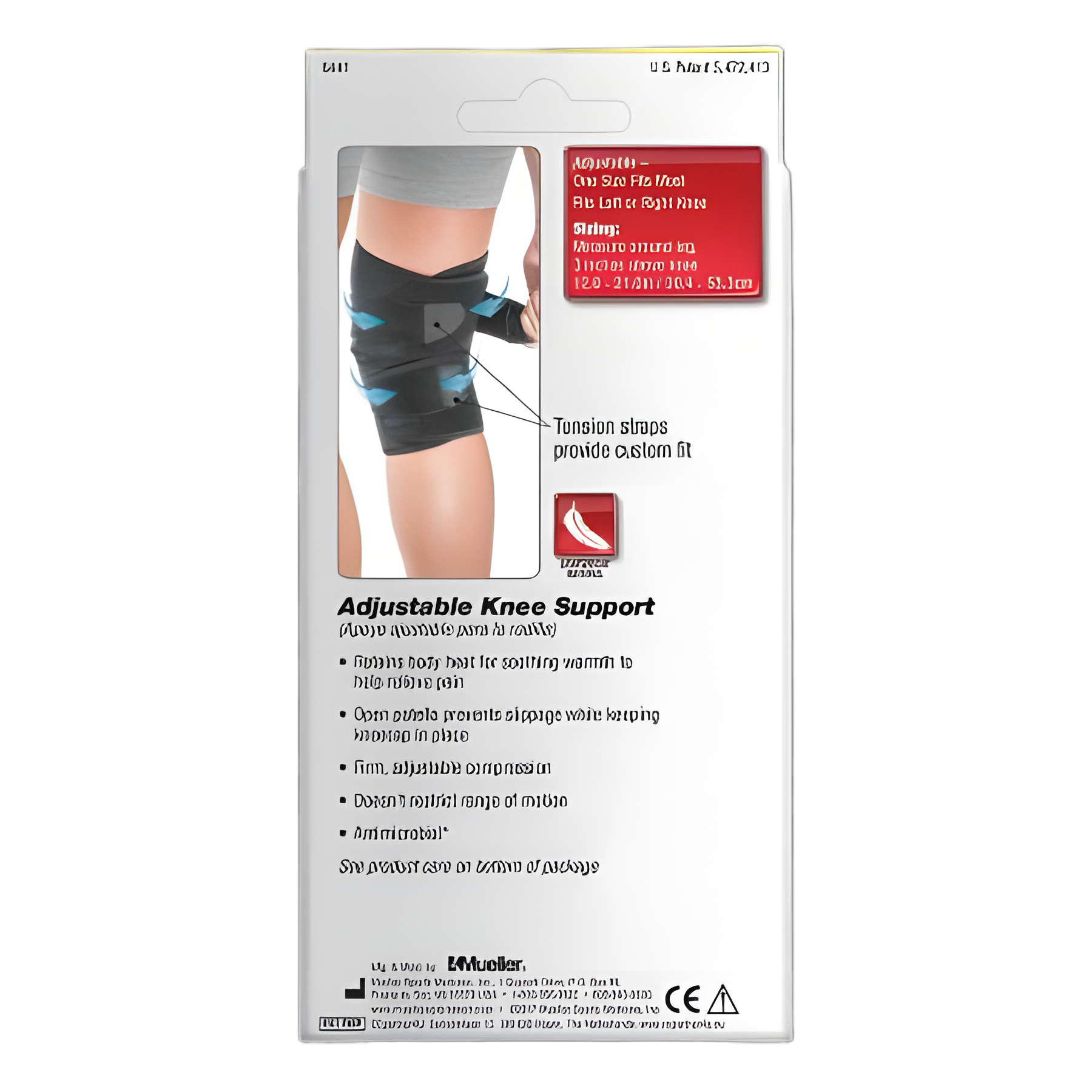 Mueller Sport Care Adjustable Knee Support Brace for Pain Relief - One Size Fits Most