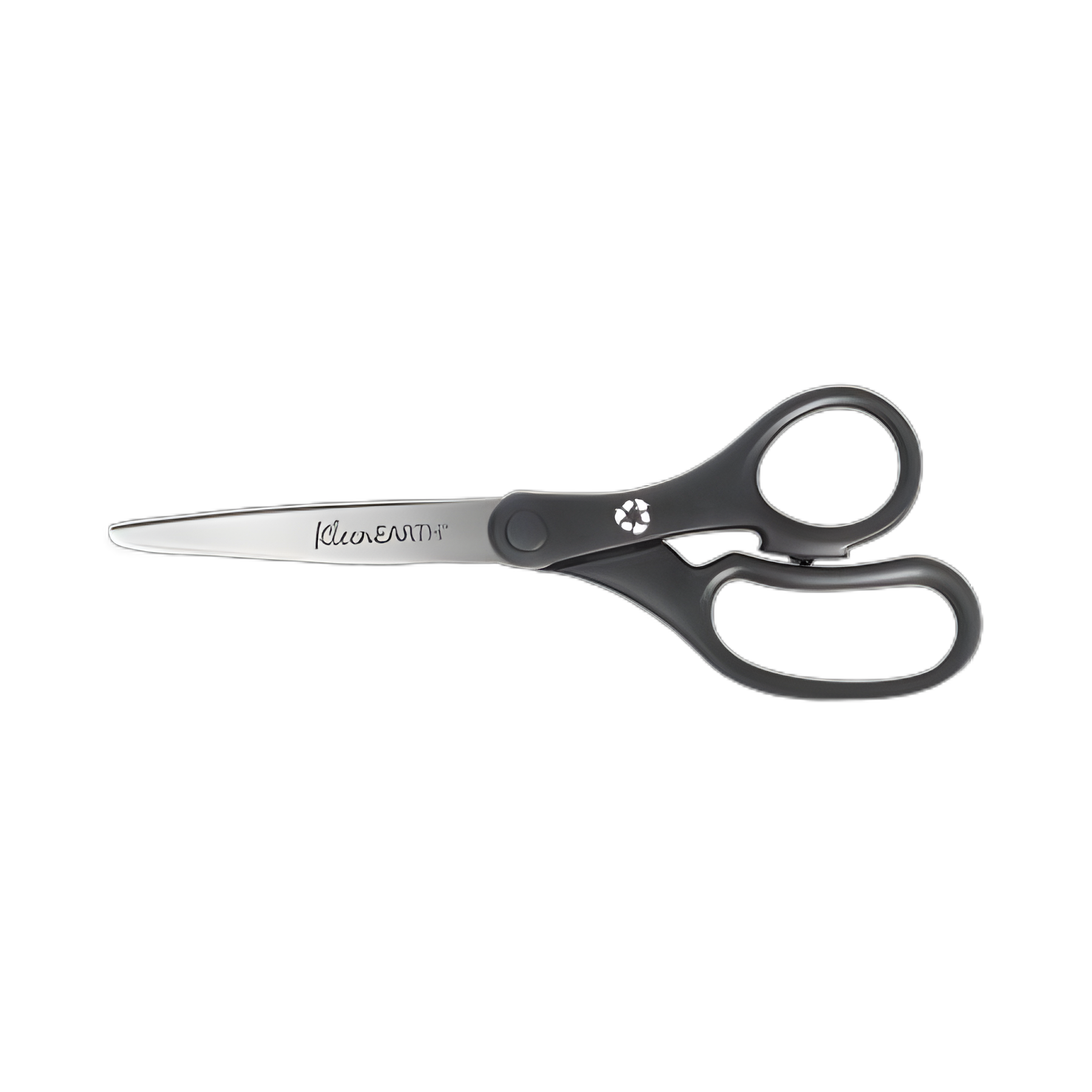 KleenEarth Basic Plastic Handle Scissors, 8" Long, 3.25" Cut Length, Black Straight Handles, 3/Pack