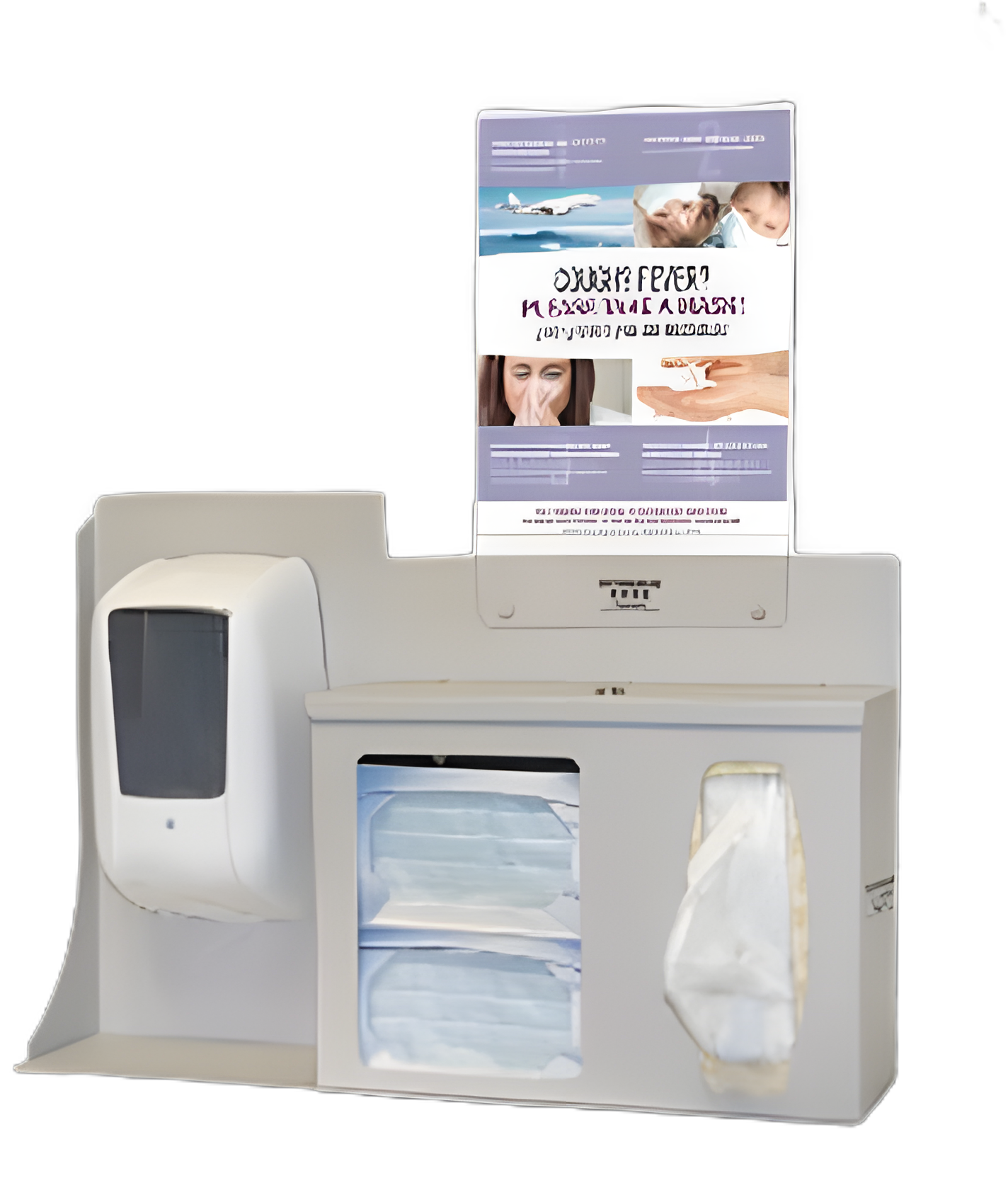 BOWMAN® Hygiene Dispensing Station for Medical Facilities - Surface Mount, Quartz Beige, Aluminum/PETG