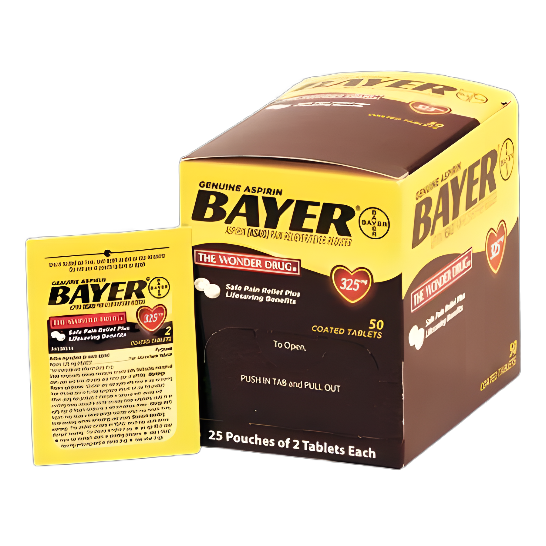 Pain Relief Bayer® 325 mg Strength Aspirin Tablet 25 per Box