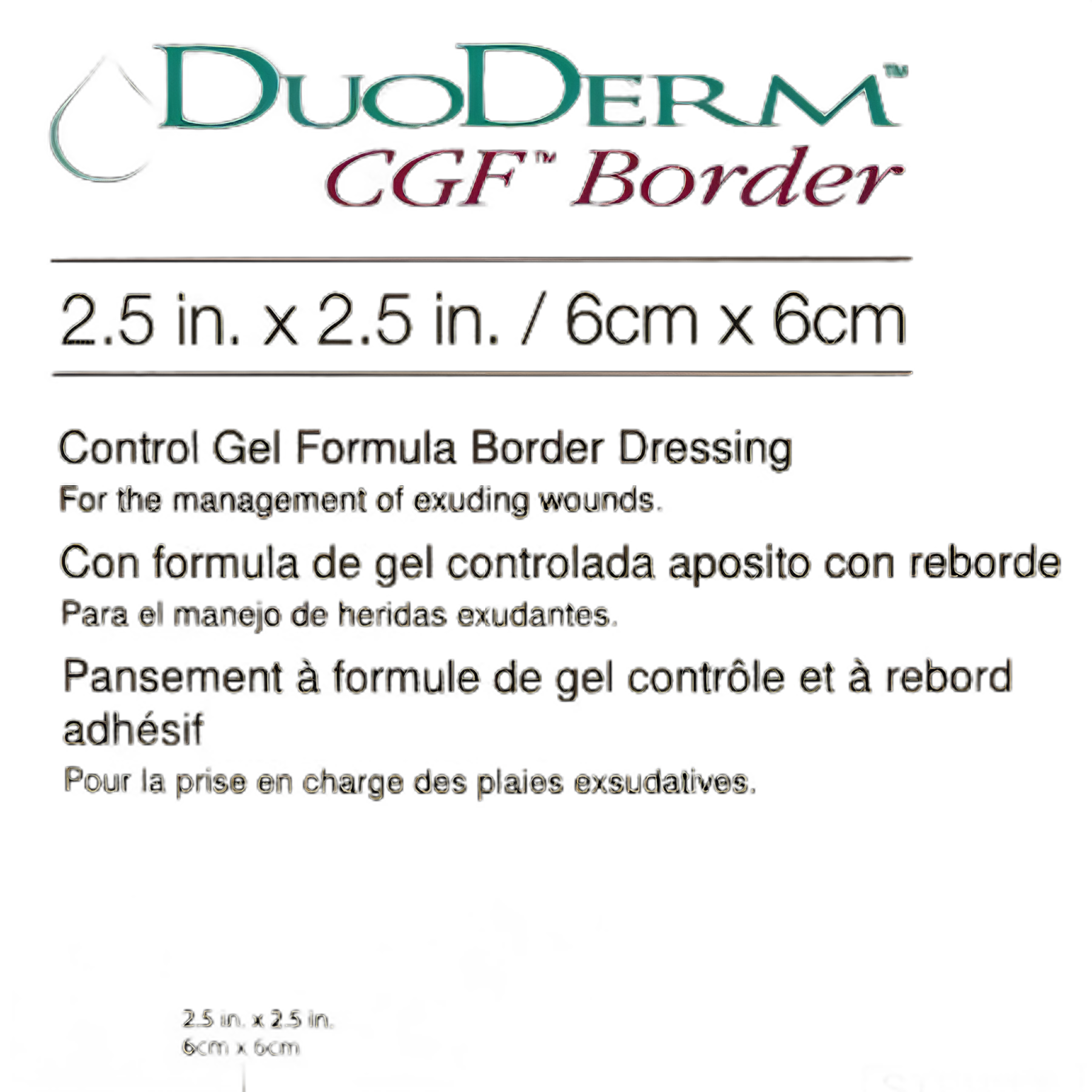 Hydrocolloid Dressing DuoDERM® CGF® Border 2-1/2 X 2-1/2 Inch Square With Border