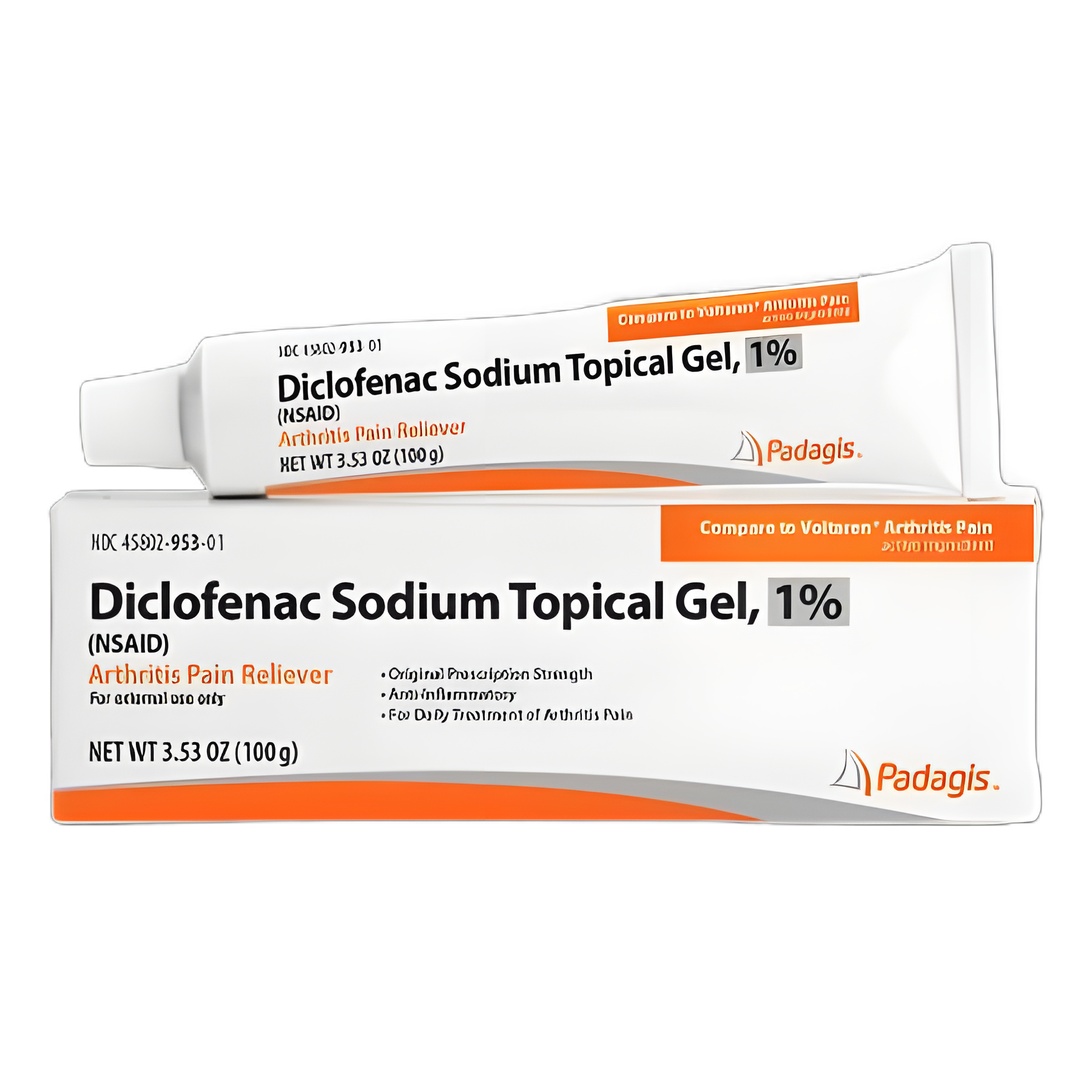 Diclofenac Sodium 1% Gel Tube 100g by Padagis - Effective NSAID for Pain Relief