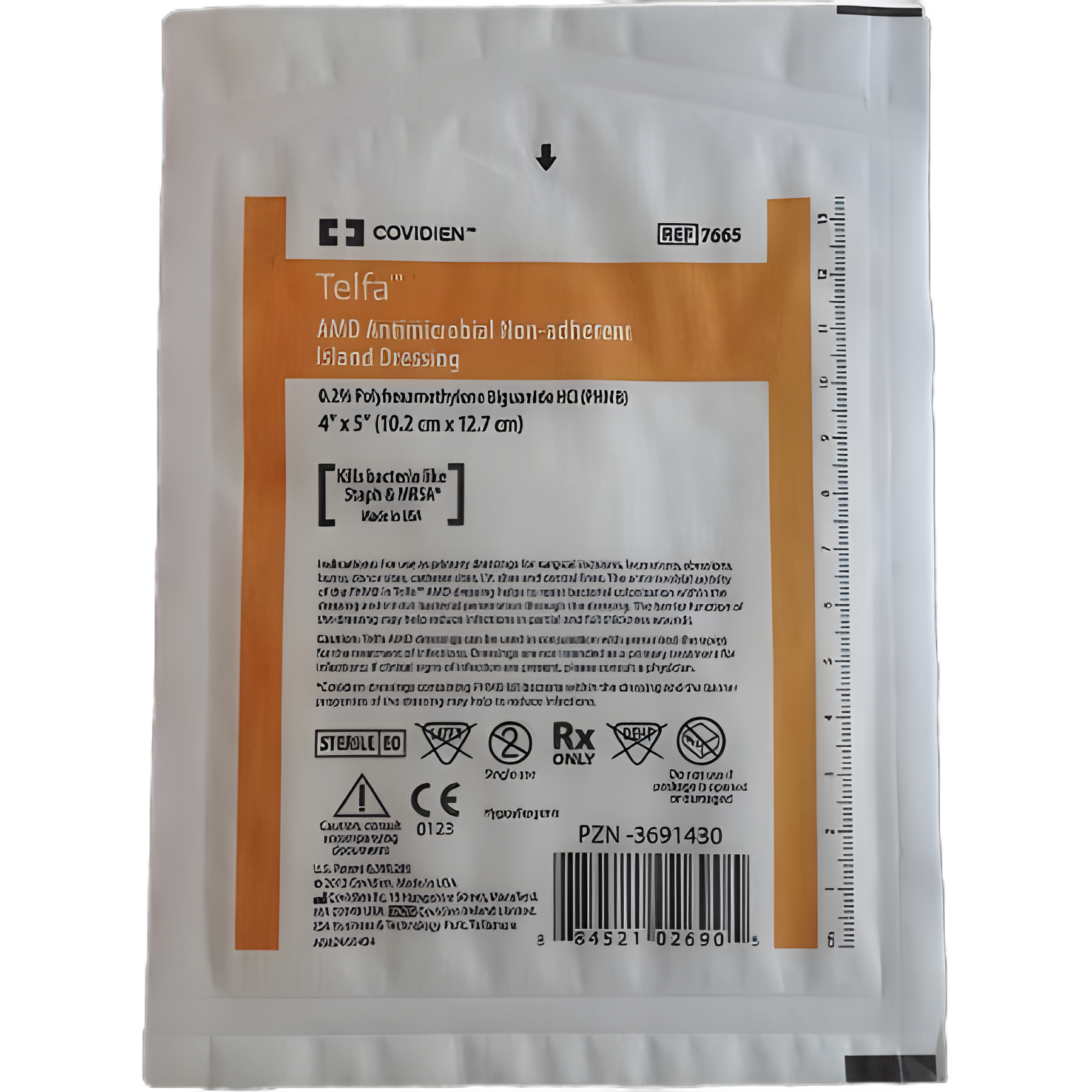 Antibacterial Island Dressing Telfa™ AMD 4 X 5 Inch Rectangle Sterile