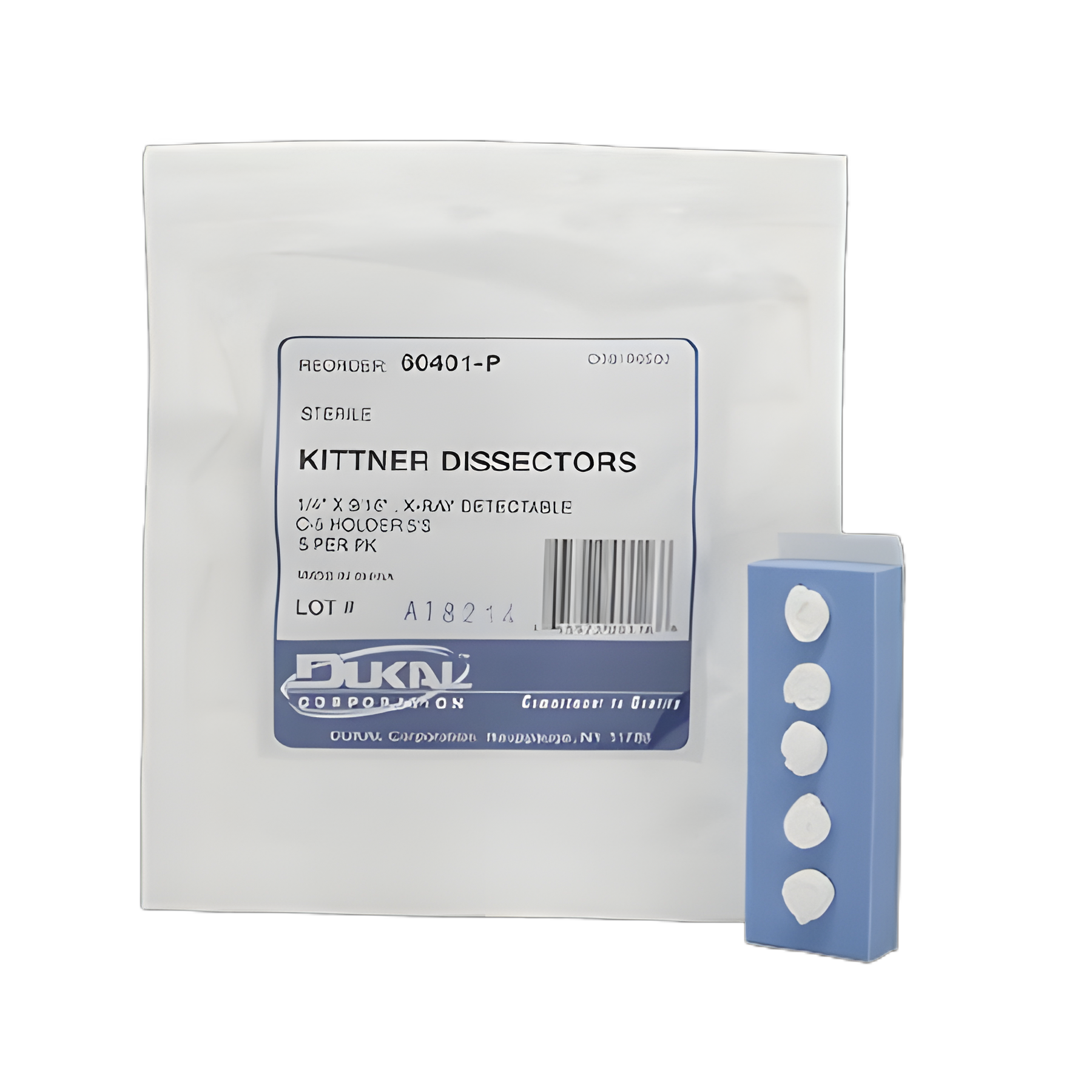 Surgical Kittner Sponge X-Ray Detectable 1/4 X 9/16 Inch 5 Count