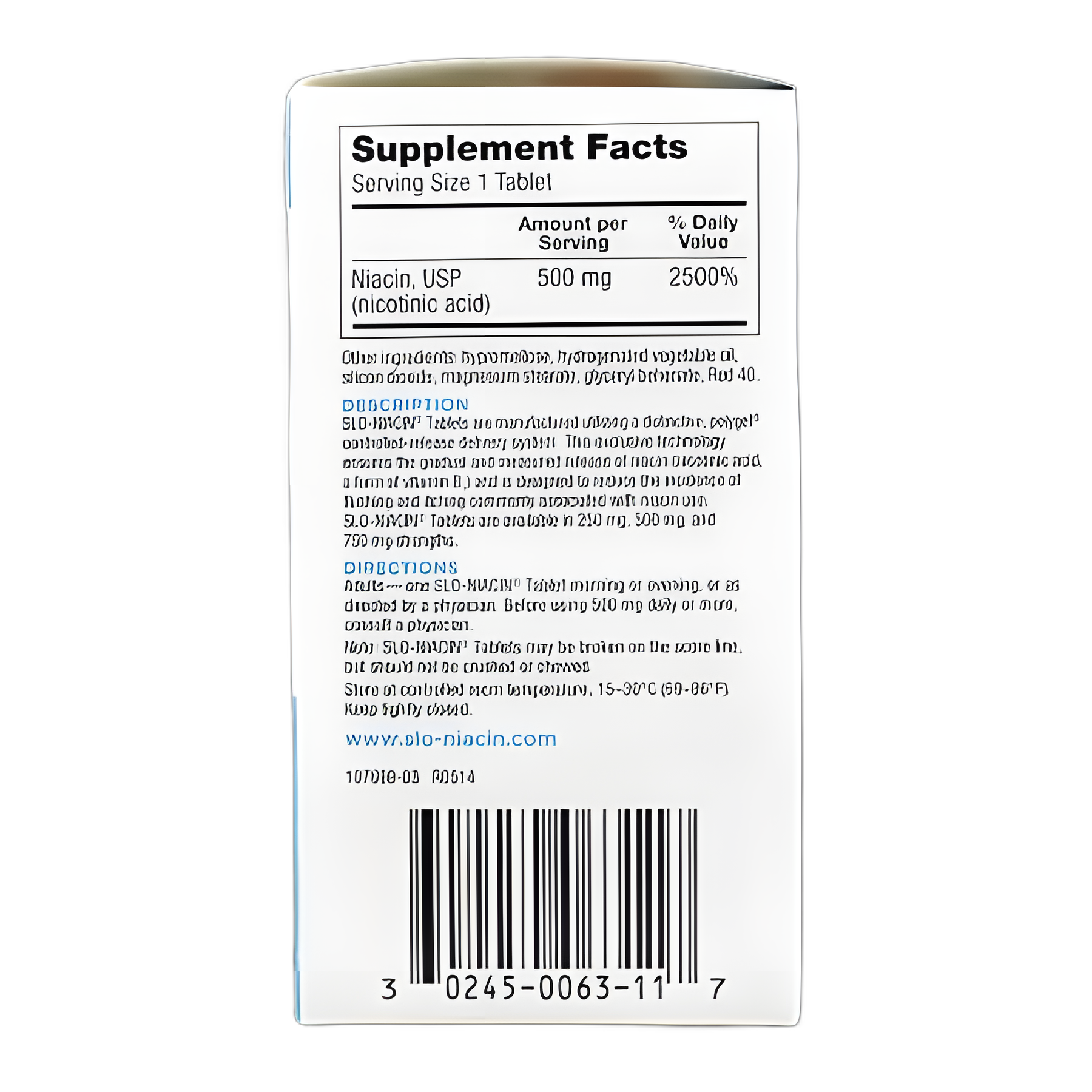SLO-NIACIN® Niacin 500 mg Dietary Supplement Tablets, 100 Count