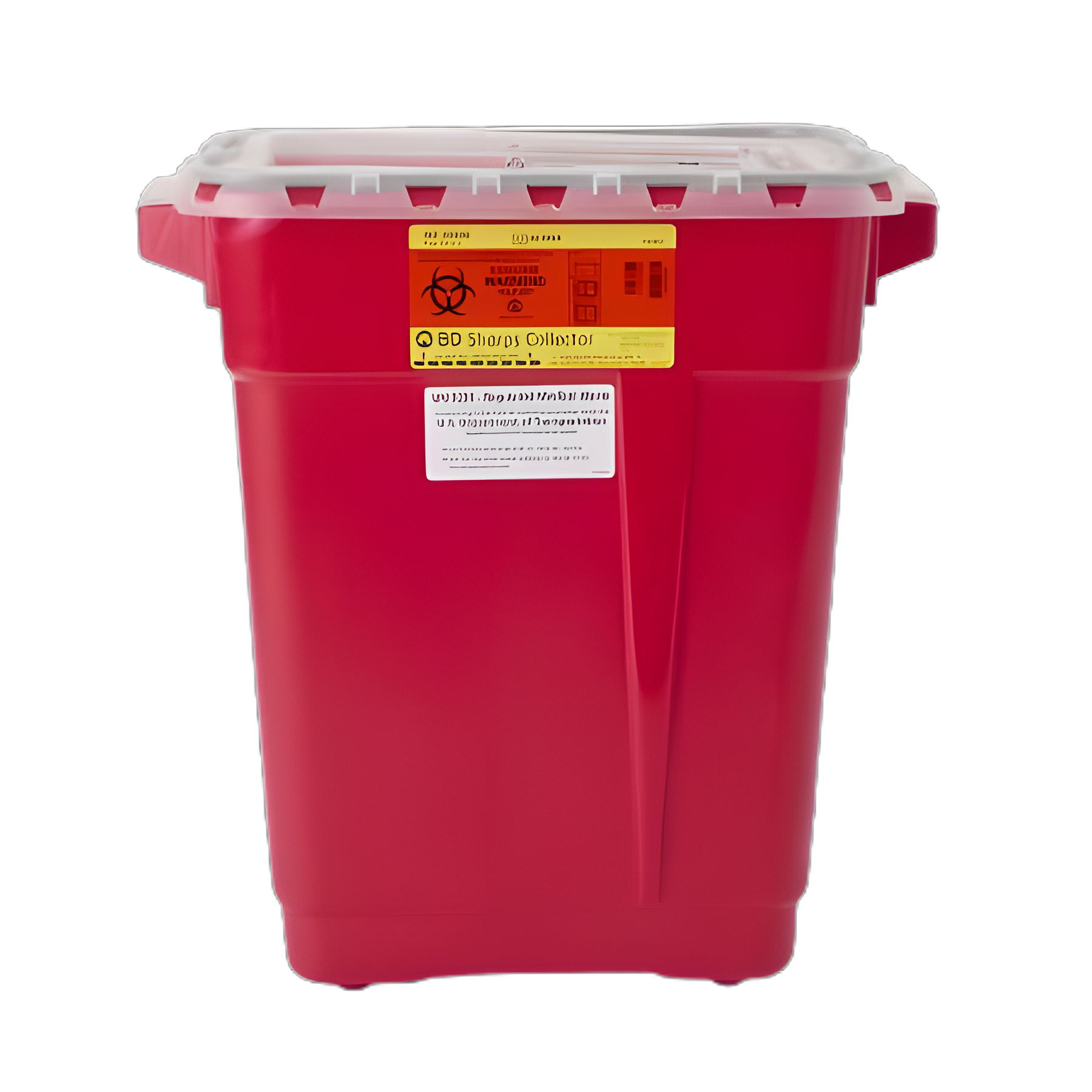 Sharps Container BD™ Red Base 18-1/2 X 17-3/4 X 11-3/4 Inch Vertical Entry 9 Gallon - 305602