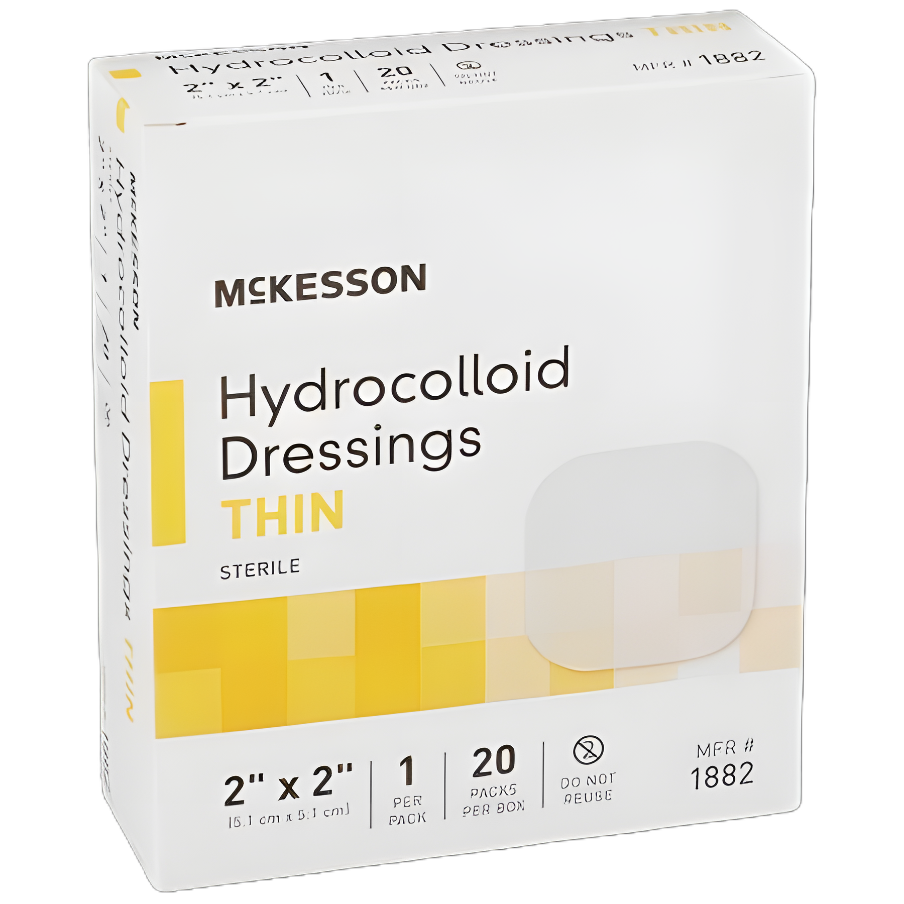 Thin Hydrocolloid Dressing McKesson 2 X 2 Inch Square