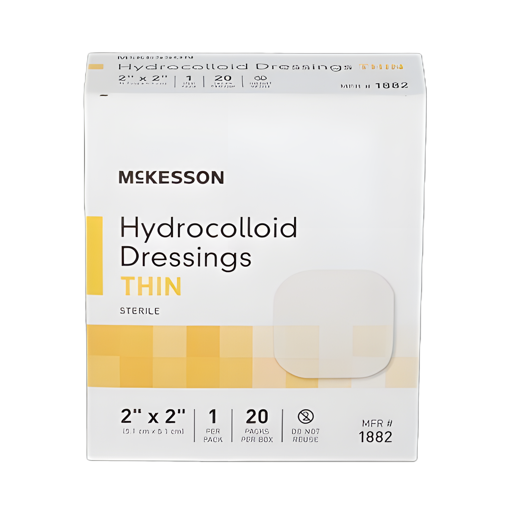 Thin Hydrocolloid Dressing McKesson 2 X 2 Inch Square