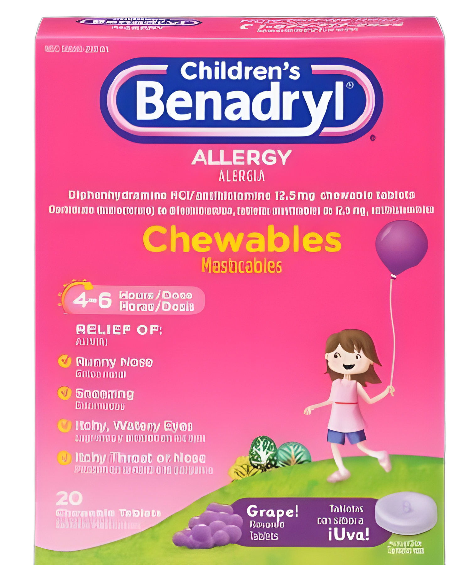 Children's Benadryl Chewable 12.5mg - Kids Allergy Relief