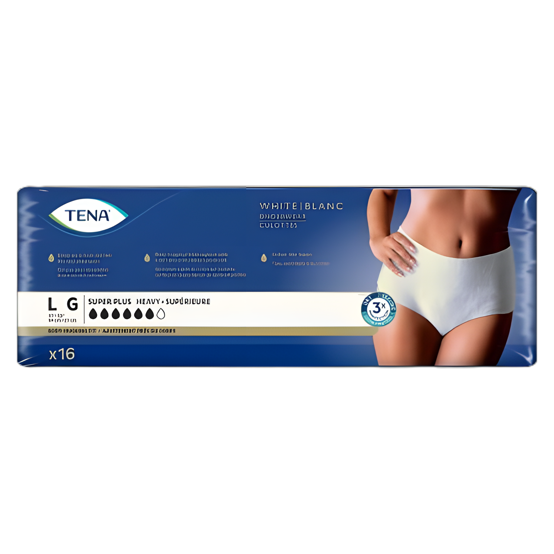 Female Adult Absorbent Underwear TENA® Women™ Super Plus Pull On with Tear Away Seams Large Disposable Heavy Absorbency