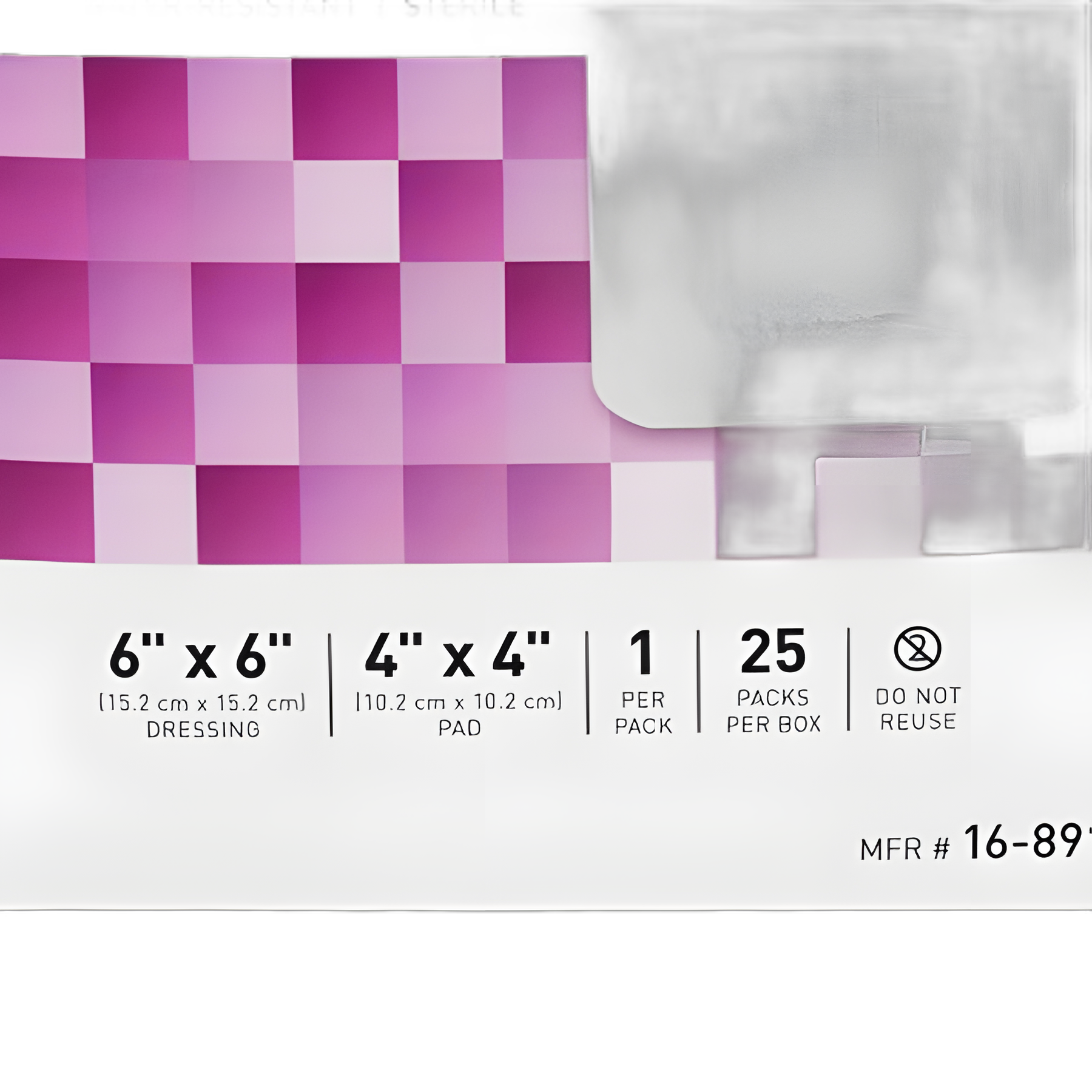 Composite Dressing McKesson 6 X 6 Inch Square Sterile Water Resistant Film Backing