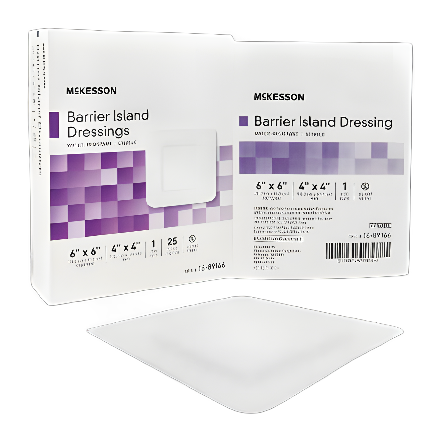 Composite Dressing McKesson 6 X 6 Inch Square Sterile Water Resistant Film Backing