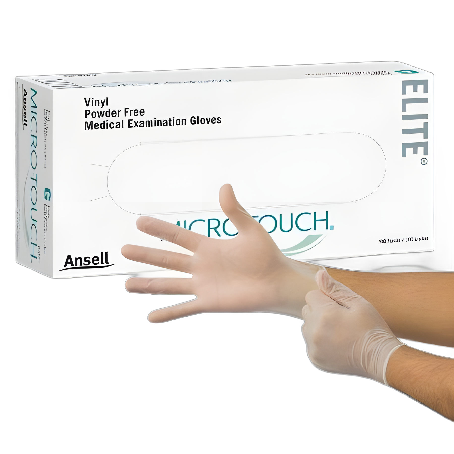 Exam Glove Micro-Touch® Elite® Medium NonSterile Stretch Vinyl Standard Cuff Length Smooth Ivory Not Rated