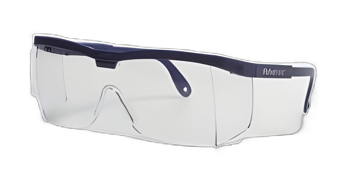 Safety Glasses Fisherbrand™ Adjustable Temple Hardcoated Clear Tint Black Frame Over Ear One Size Fits Most