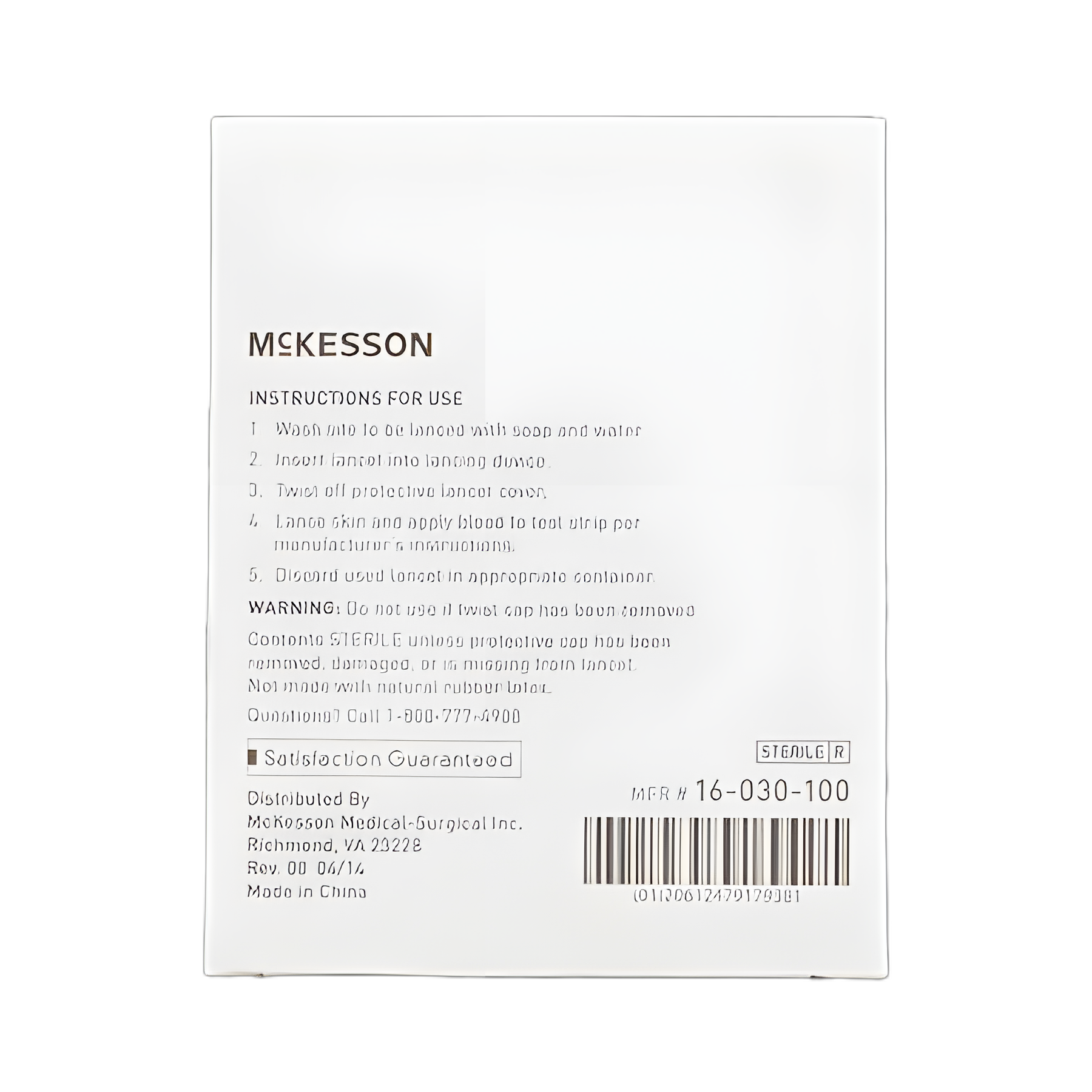 Lancet for Lancing Device McKesson 30 Gauge Non-Safety Twist Off Cap Finger