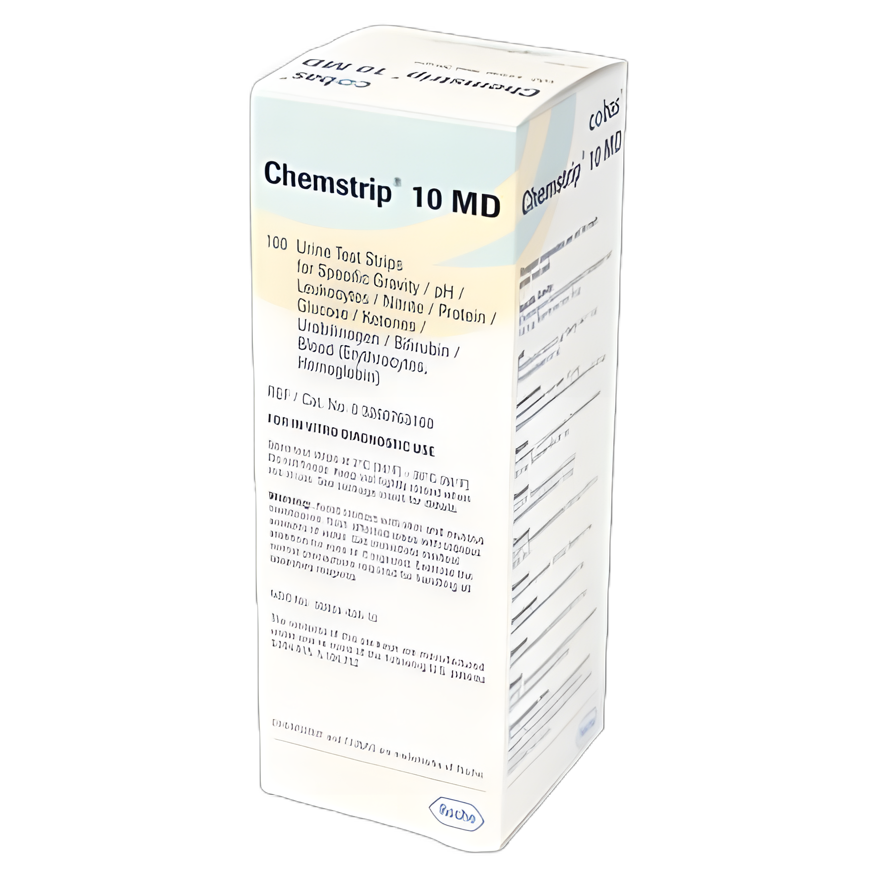 Urinalysis Reagent Chemstrip® Bilirubin, Blood, Glucose, Ketone, Leukocytes, Nitrite, pH, Protein, Specific Gravity, Urobilinogen For Visual Read / Chemstrip 101 / Chemstrip Criterion II / Urisys 1100