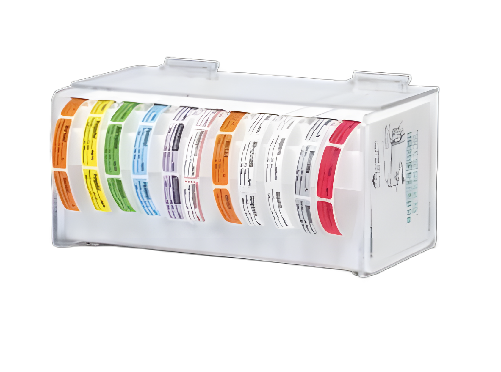 Label Dispenser Marketlab 5.1 X 5.5 X 10 Inch Desk Top Manual Pull Slotted Front For use with wound-in labels