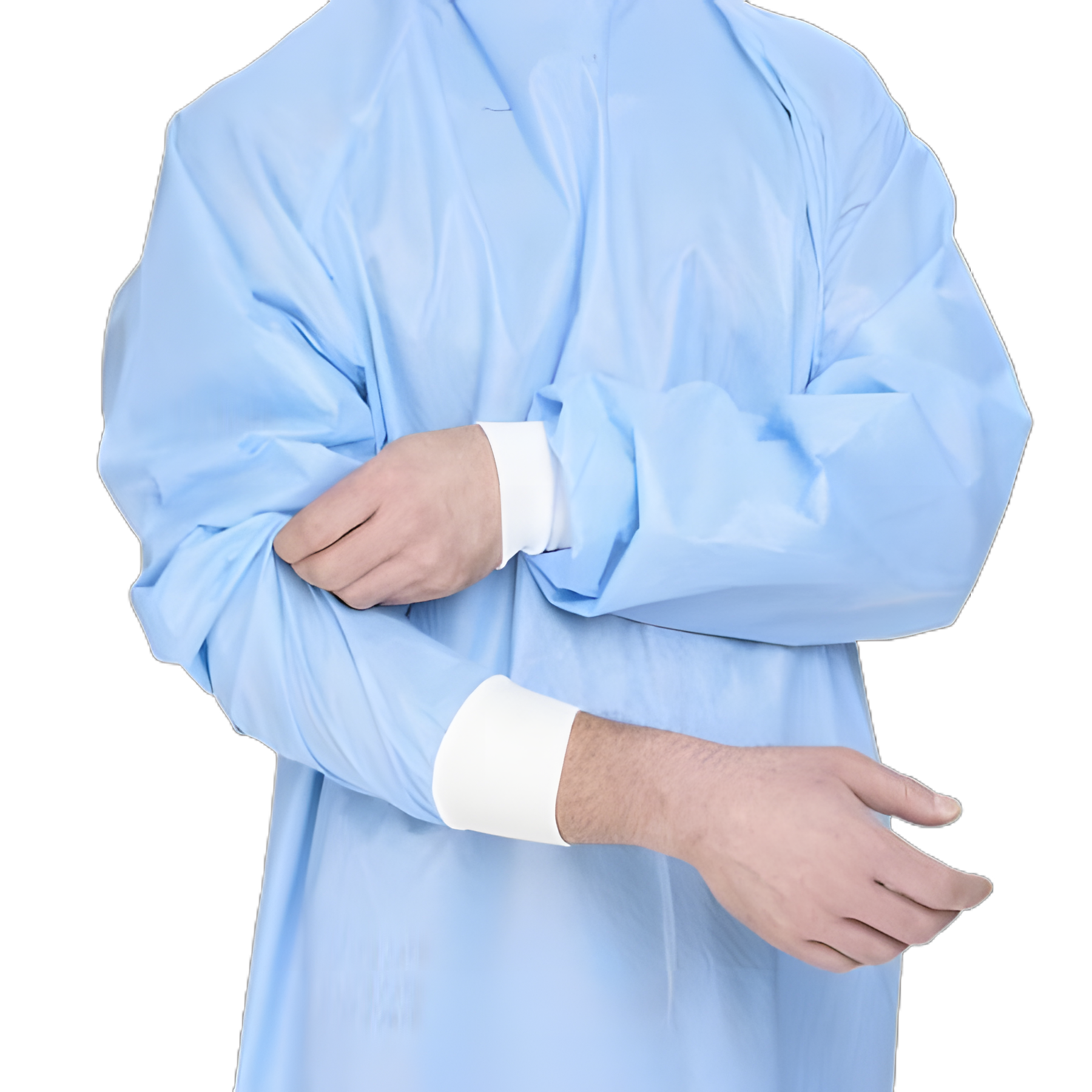 Non-Reinforced Surgical Gown with Towel Halyard Basics X-Large Blue Sterile Disposable