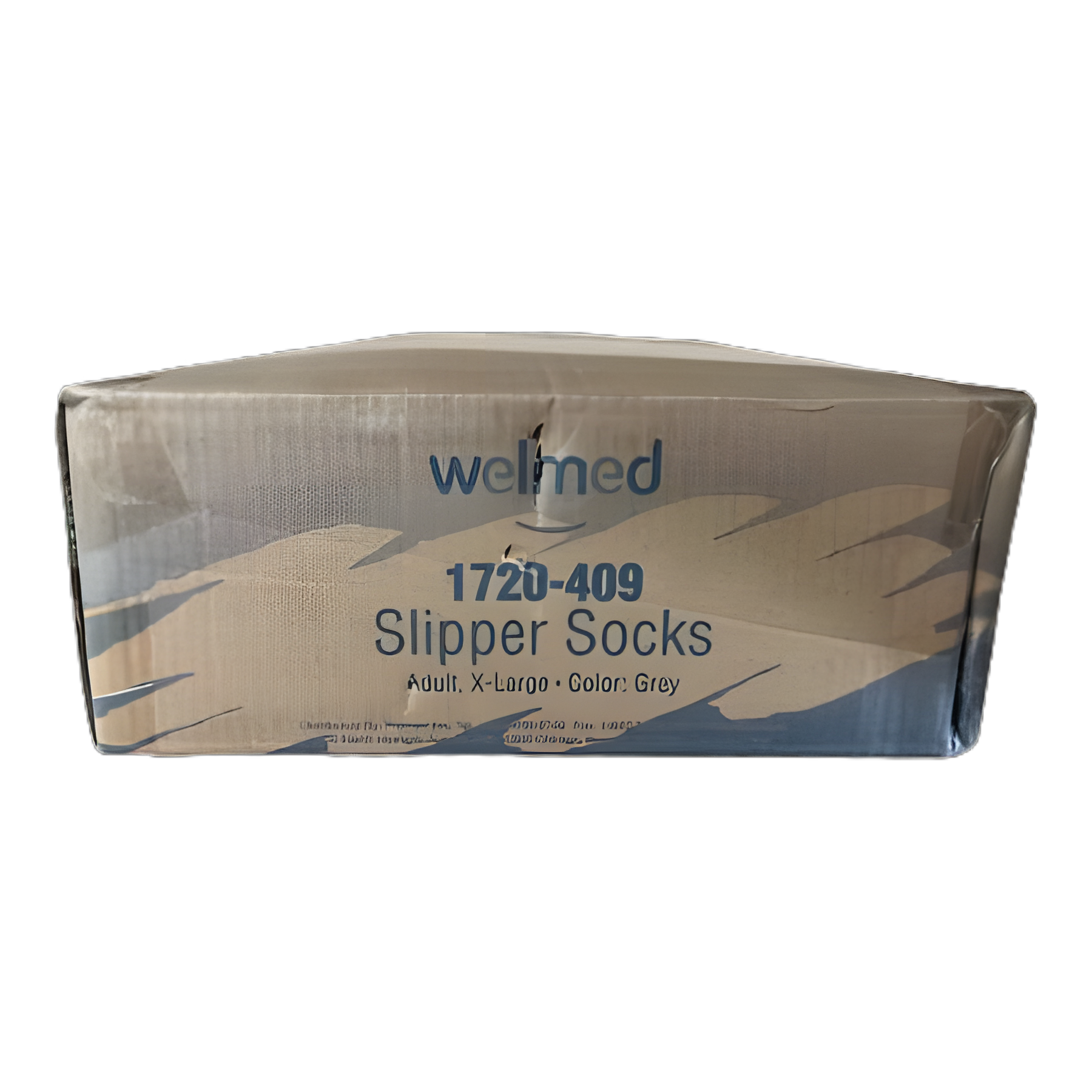 Slipper Socks Welmed Adult X-Large Gray Ankle High