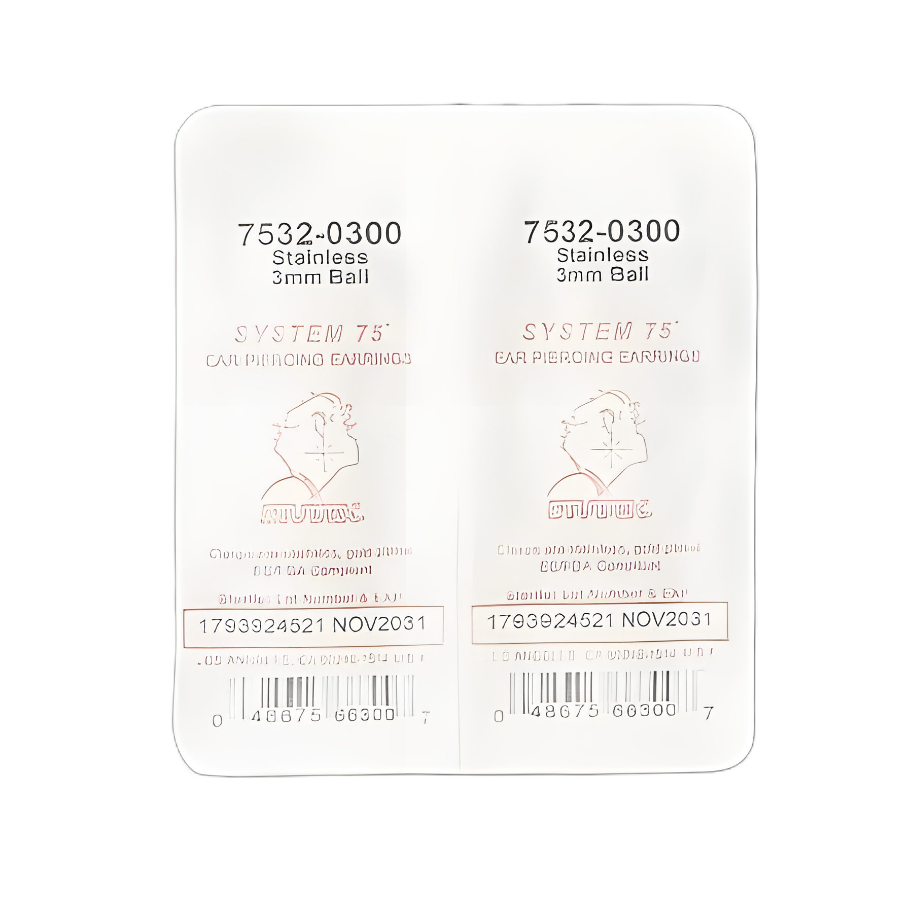 Mini Ear Piercing Stud Surgical Stainless Steel Silver Ball Traditional Mount