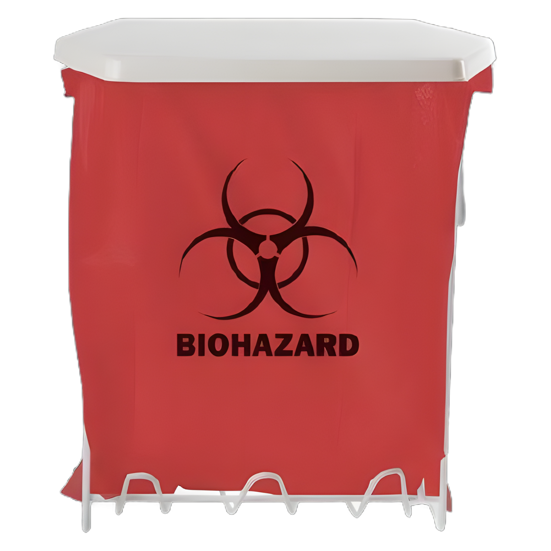 Biohazard Bag Holder 8 X 11.75 X 15.25 Inch, 3 gal., White, Wire Coated, Wall Mount