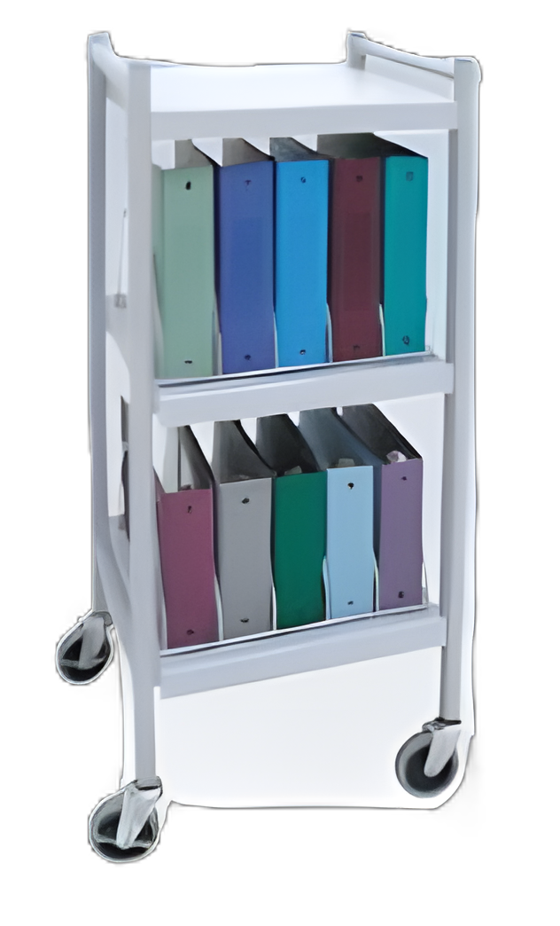 Chart Rack Med Line Binder/ Chart Rack Omnicart® 2 Shelves Gray 15 Binder Charts Front ...