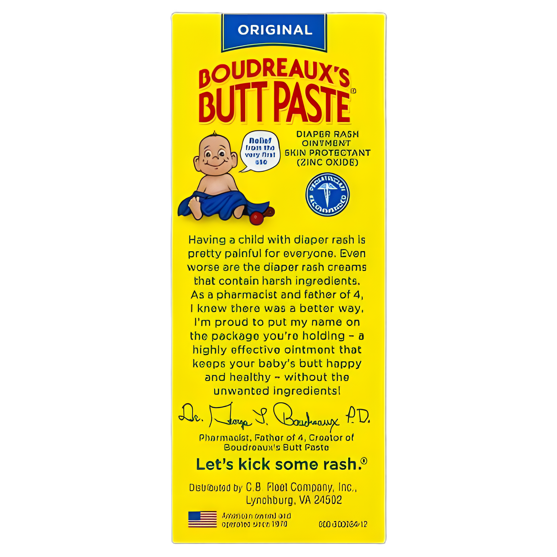 Diaper Rash Treatment Boudreaux's Butt Paste® 2 oz. Tube Scented Cream