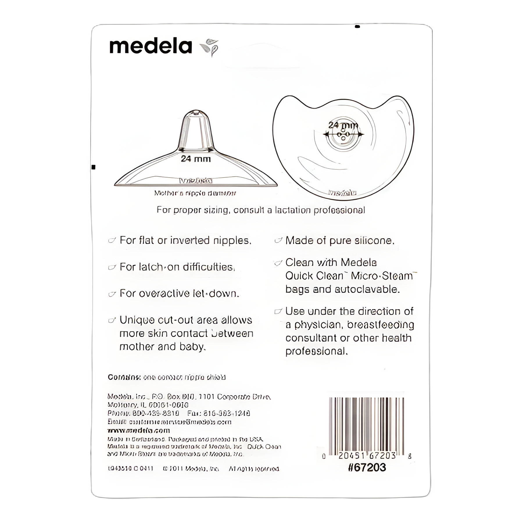 Nipple Shield Medela® Contact™ 24 mm Silicone Reusable