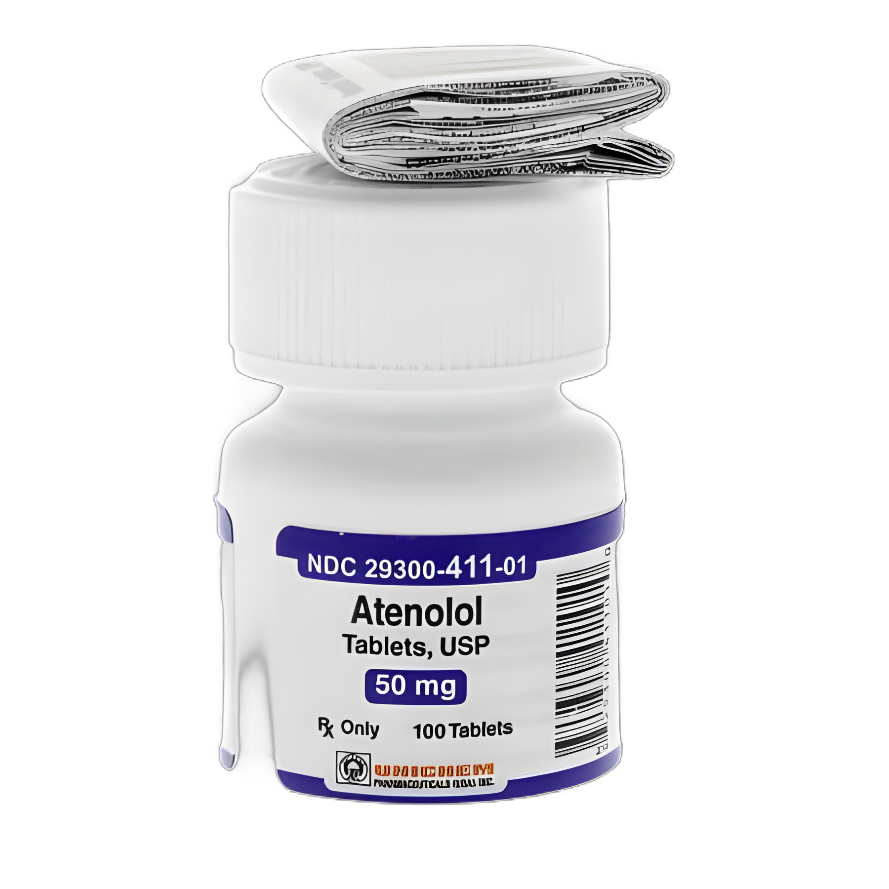 Atenolol 50 mg Tablets by Unichem Pharmaceuticals - Bottle of 100