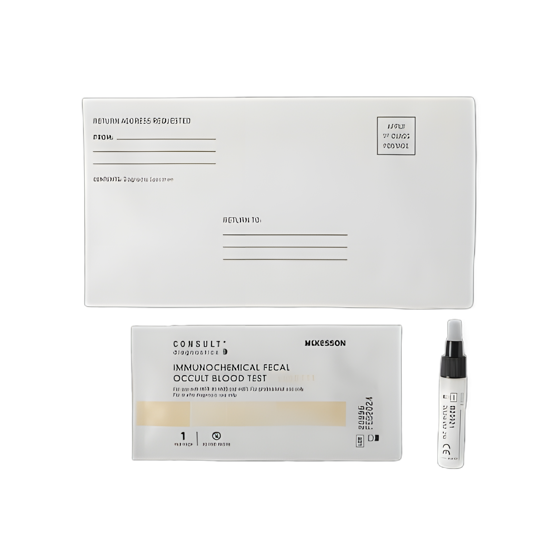Cancer Screening Test Kit McKesson Consult™ Fecal Occult Blood Test (iFOB or FIT) 25 Tests CLIA Waived