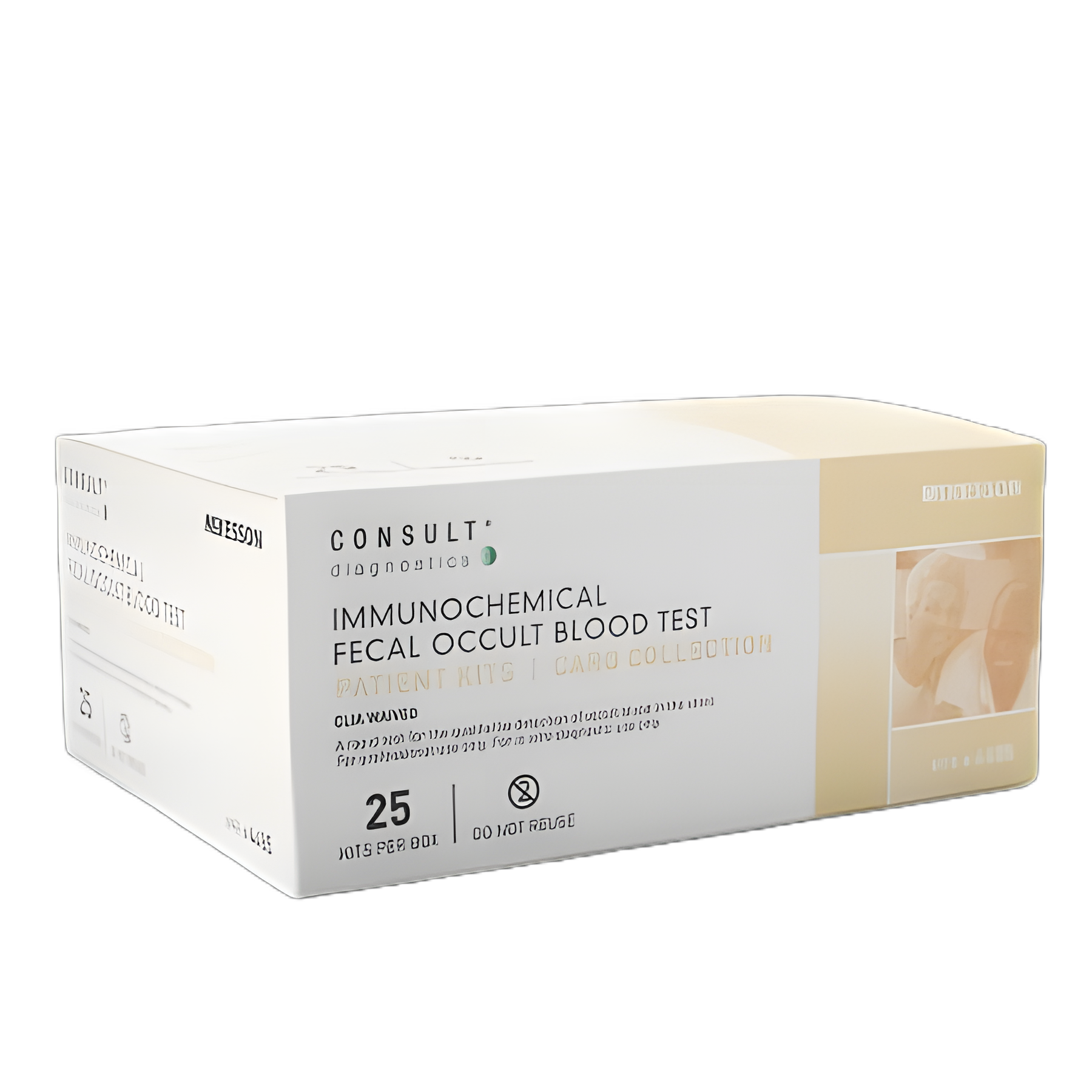 Cancer Screening Test Kit McKesson Consult™ Fecal Occult Blood Test (iFOB or FIT) 25 Tests CLIA Waived