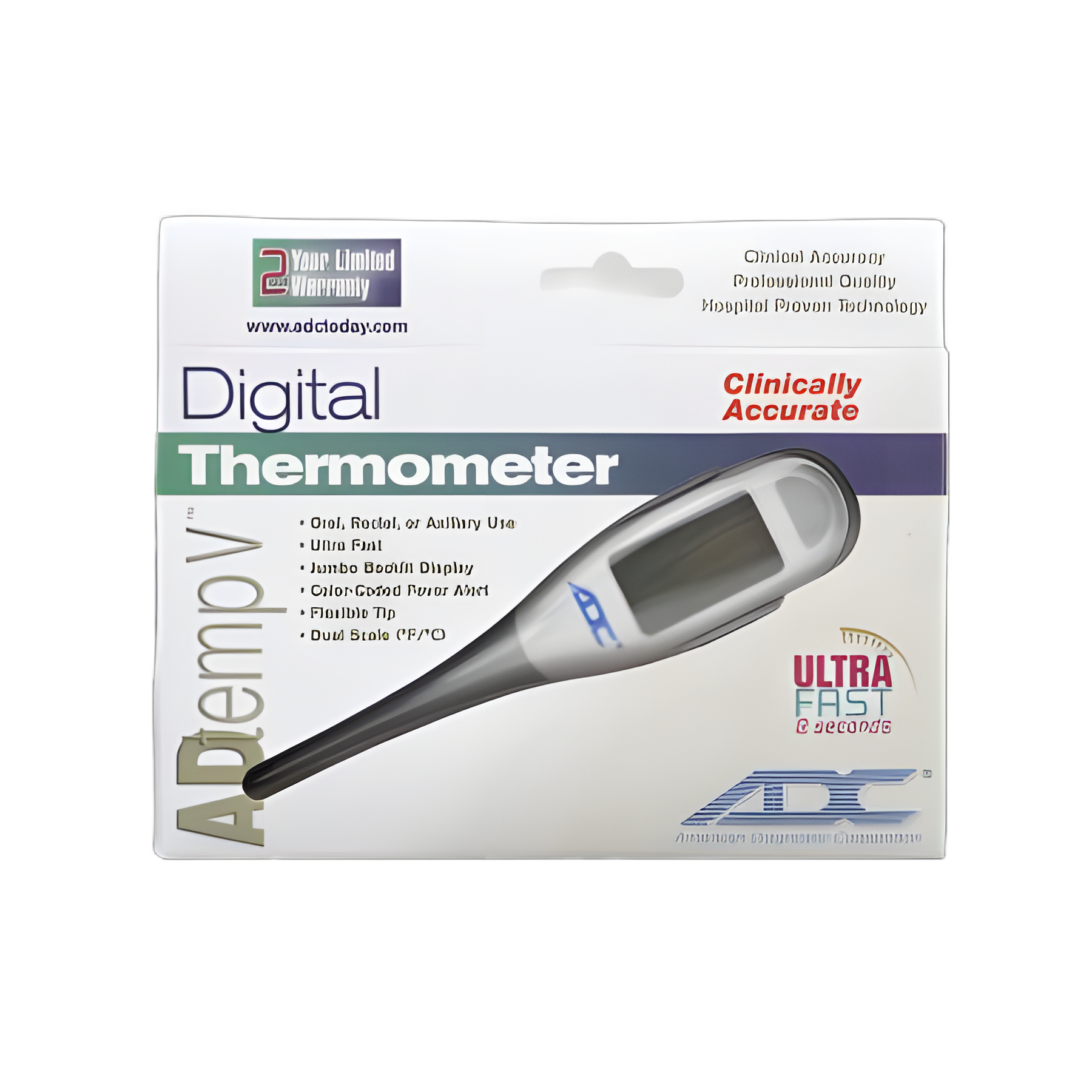 Adtemp Digital Thermometer - Oral, Rectal, Axillary Use