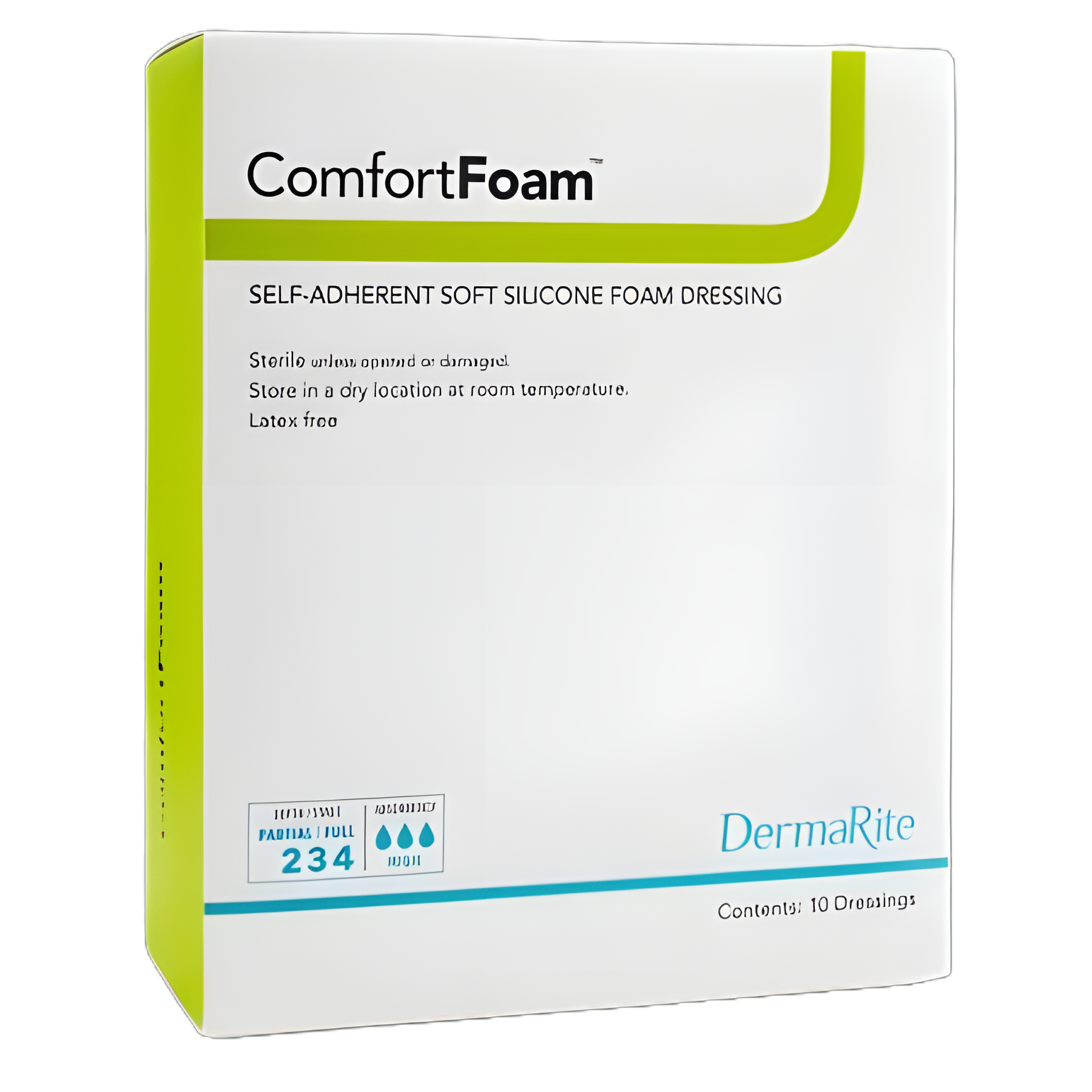 Foam Dressing ComfortFoam™ 4 X 5 Inch Without Border Film Backing Silicone Face Rectangle Sterile